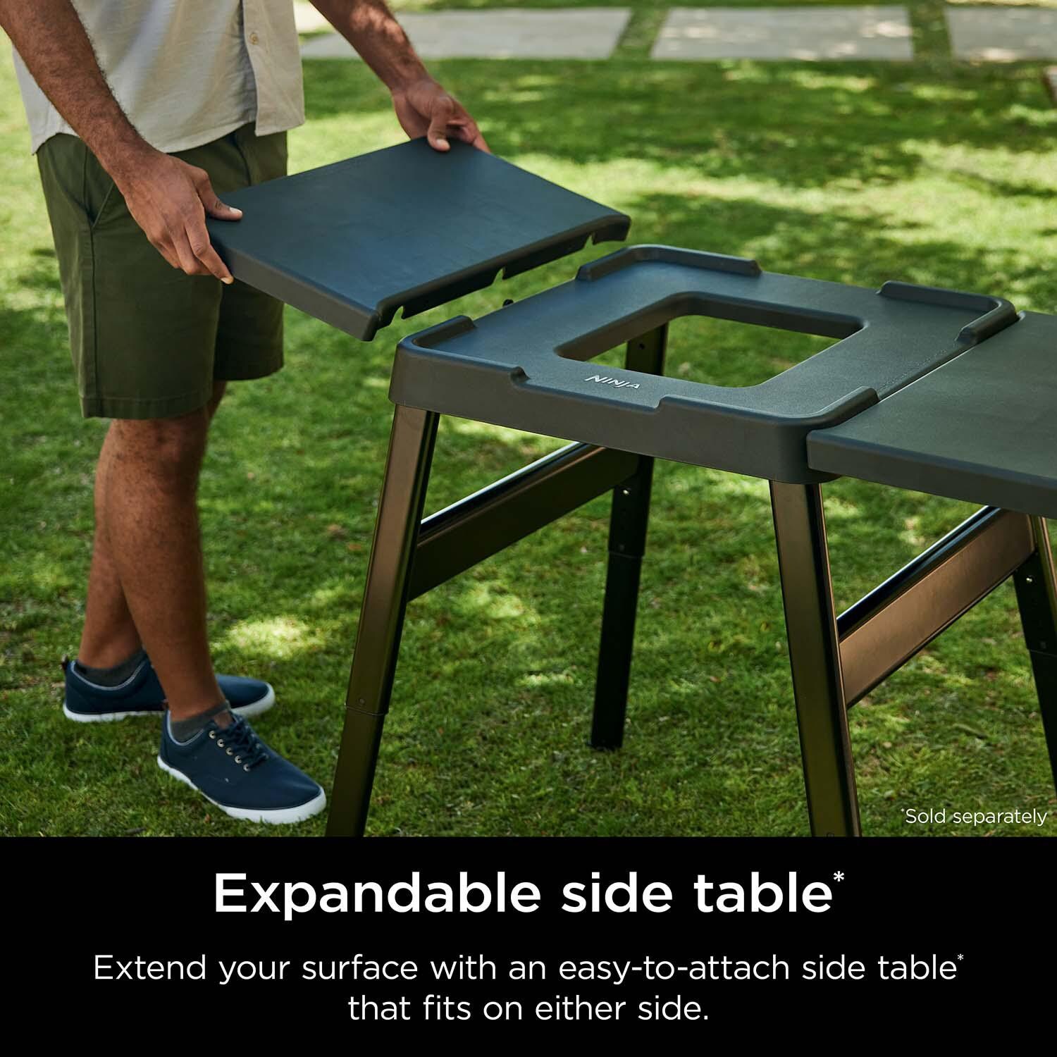 Ninja XSKUNSTAND Woodfire Adjustable Outdoor Stand - Expandable W/Side Table (Sold Separately) thumbnail