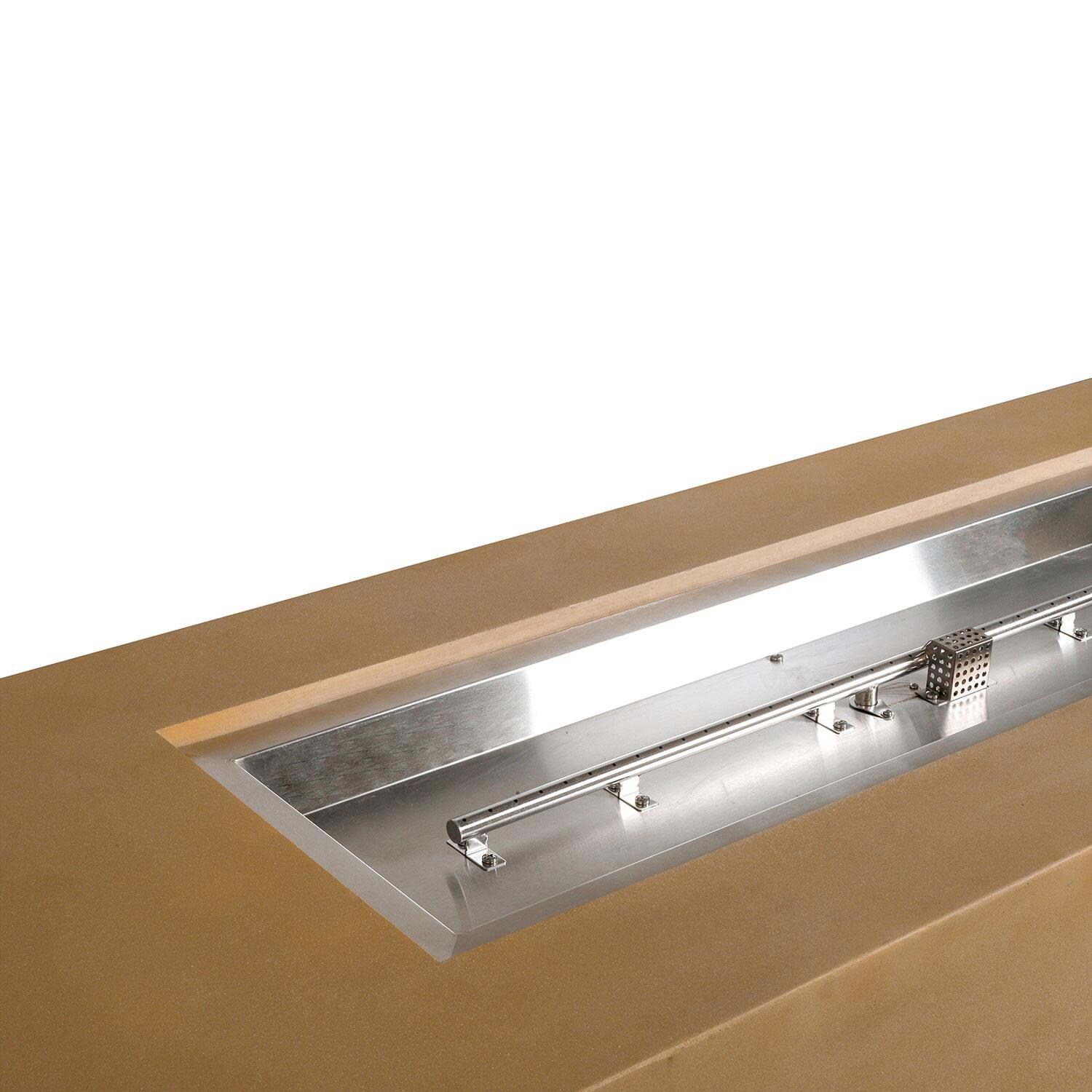 Glenwood 72-in Rectangular Concrete Propane Fire Pit in Sand by Lakeview Outdoor Designs - Burner - Detail thumbnail