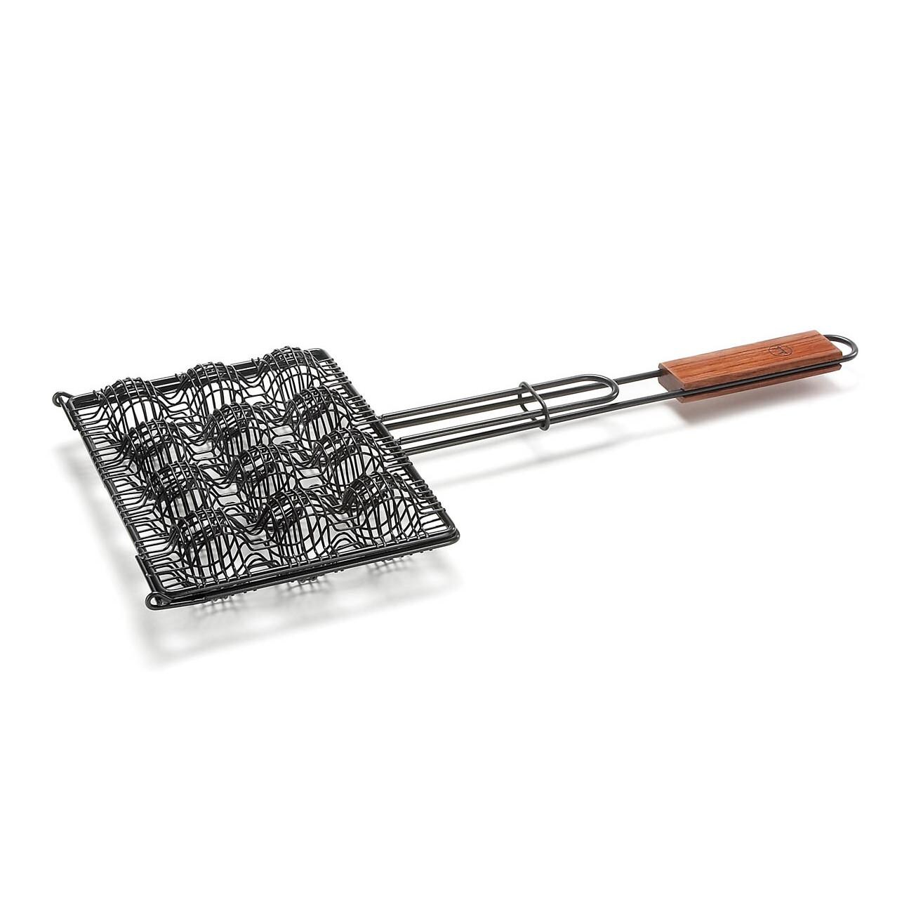 Non-Stick Meatball Grill Basket With Rosewood Handle - Full View thumbnail