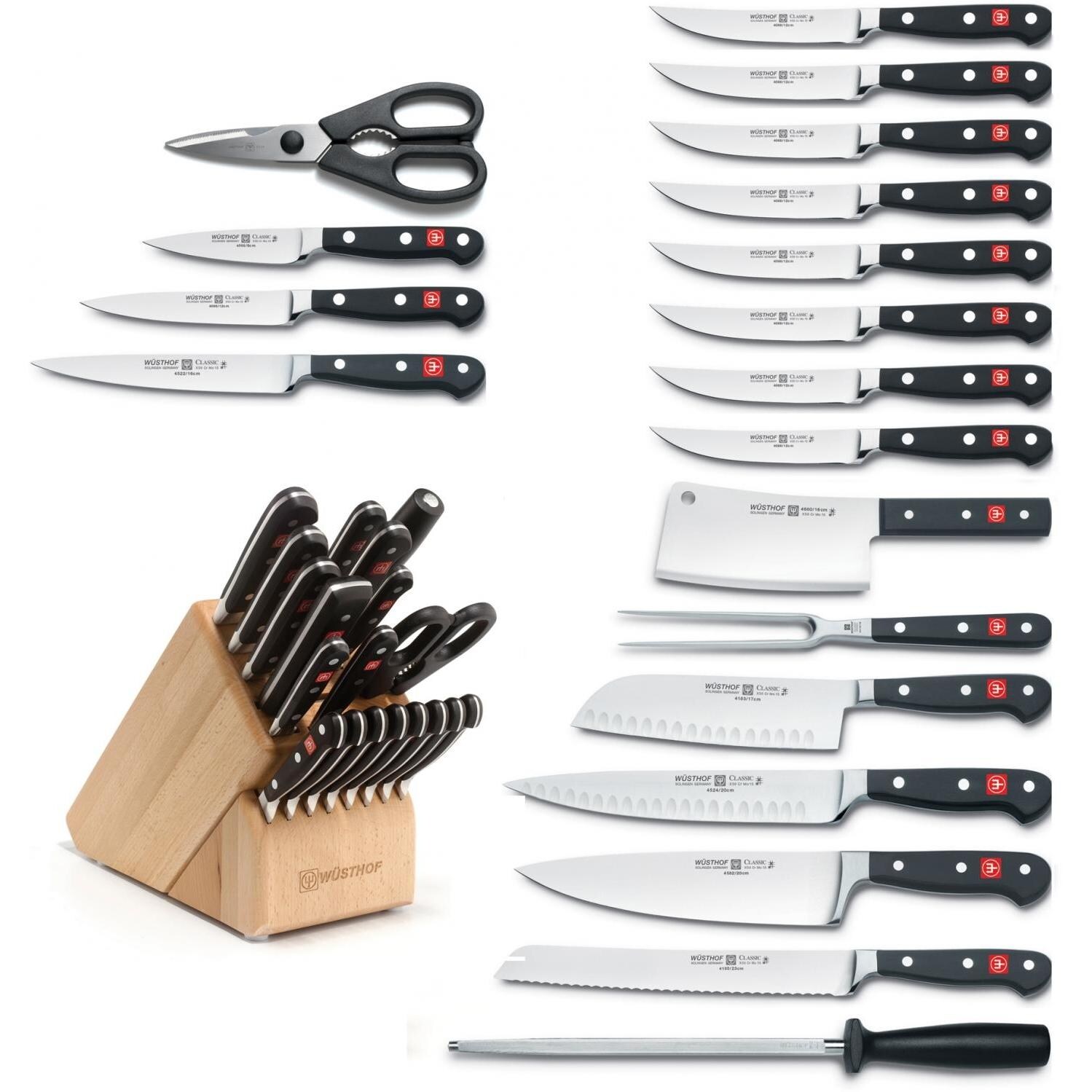 Wusthof Classic 20-Piece Knife Block Set - Natural