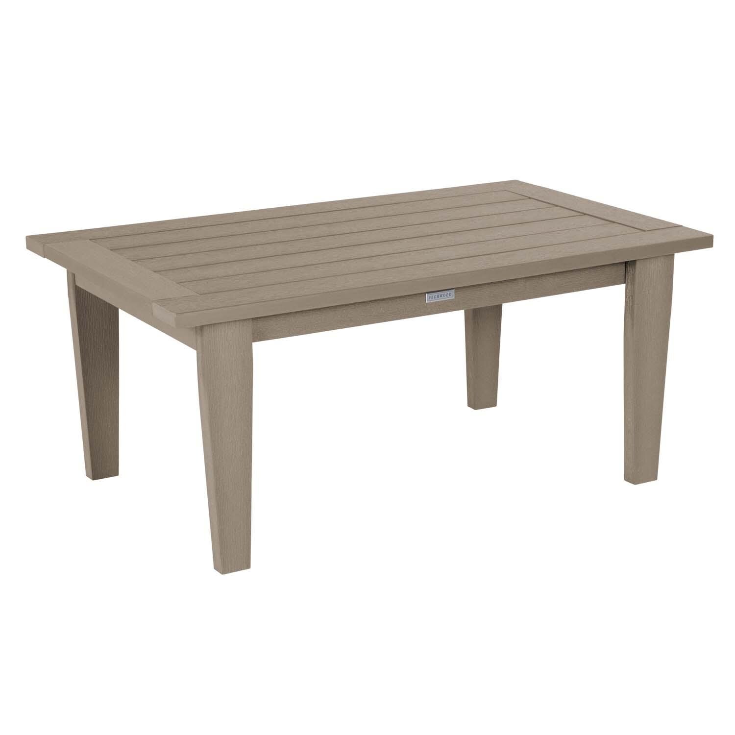 Blushing Bay 6 Pc Recycled Plastic Grand Seating Set in Canvas Seasalt/Woodland Brown by Lakeview Outdoor Designs - Conversation Table - White Background thumbnail