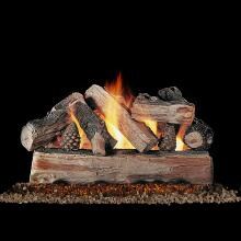 Rasmussen 30-Inch CrossFire Gas Log Set With Vented Natural Gas Custom Embers Pan Burner - Match Light