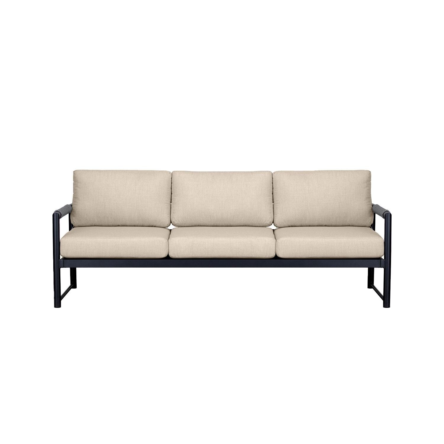 Lakeview AVEBAY-BK-CO-SET137-CF Avenue Bay Black/Carbon 4 Pc Sofa Loveseat Set - Canvas Flax - Sofa - White Background thumbnail