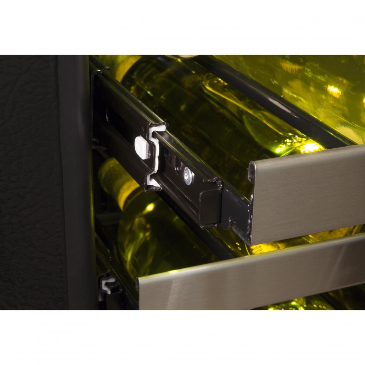 Marvel Professional 48 Bottle Right Hinge Single Zone Wine Cellar - Stainless Steel - Wine Rack Slider Detail thumbnail