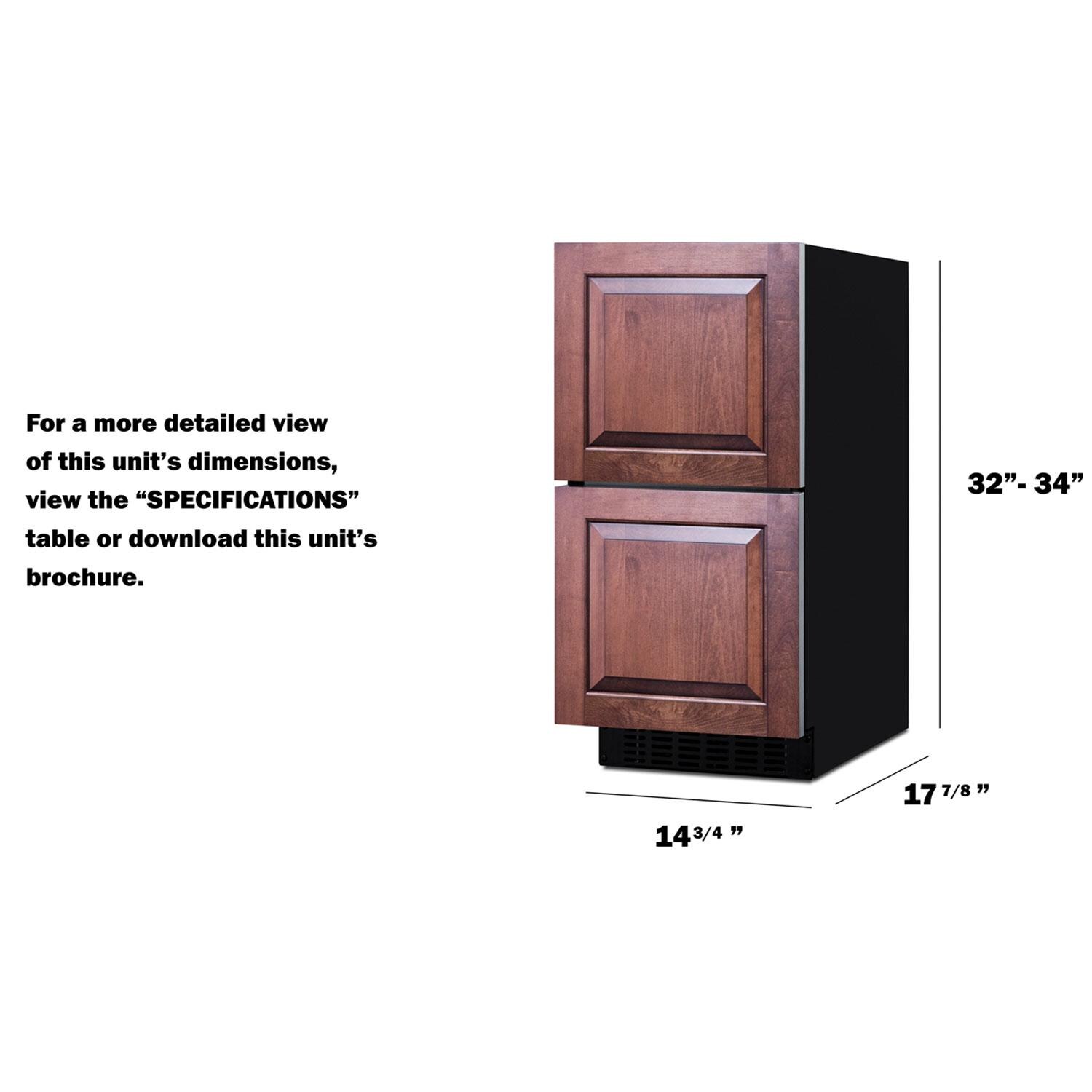 Summit LADR1545PNR 15-Inch ADA Compliant 2-Drawer Refrigerator - Panels Not Included - Diagram thumbnail