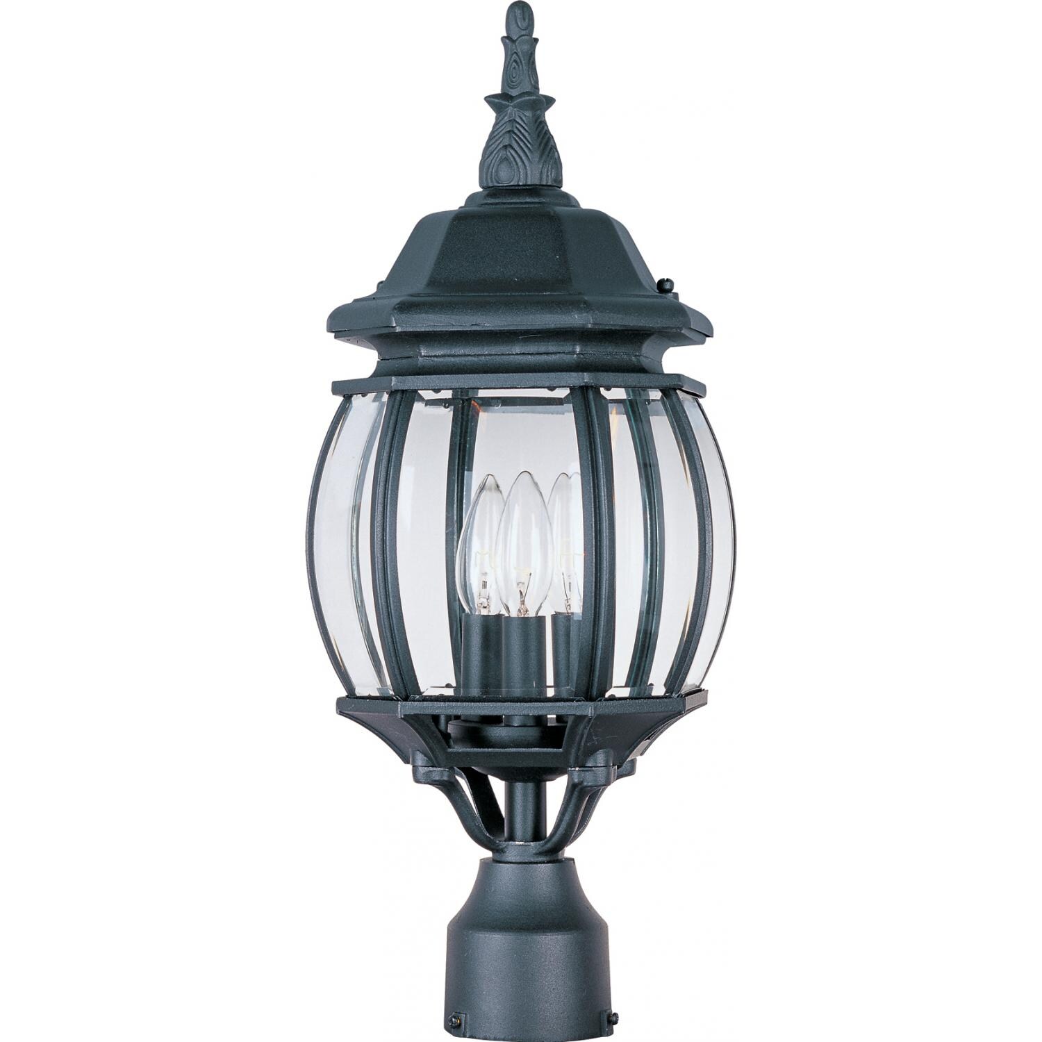 Maxim Crown Hill Three Light 21-Inch Outdoor Post Light - Black - 1035BK