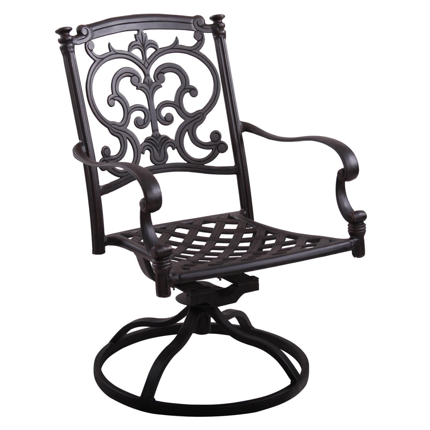 Darlee 201010-11PC-60LE Santa Barbara 11 Piece Cast Aluminum Patio Dining Set W/ 92 X 42 Inch Rectangular Extension Table & Beige Canvas Cushions - Swivel Rocker Dining Chair Frame thumbnail