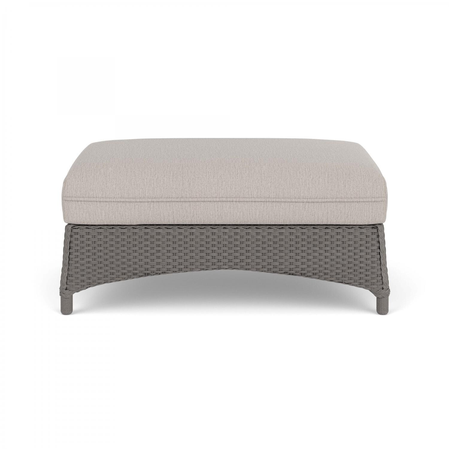 Lloyd Flanders Mandalay Large Ottoman in Pewter Finish with Remy Cloud fabric thumbnail