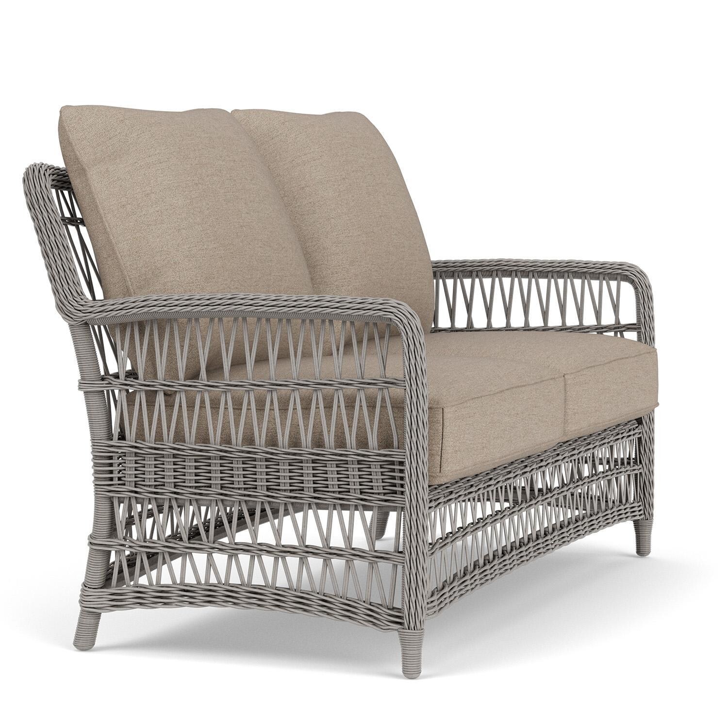 Lloyd Flanders Mackinac Loveseat in Putty Finish with Demo Oatmeal Fabric - Right Side thumbnail