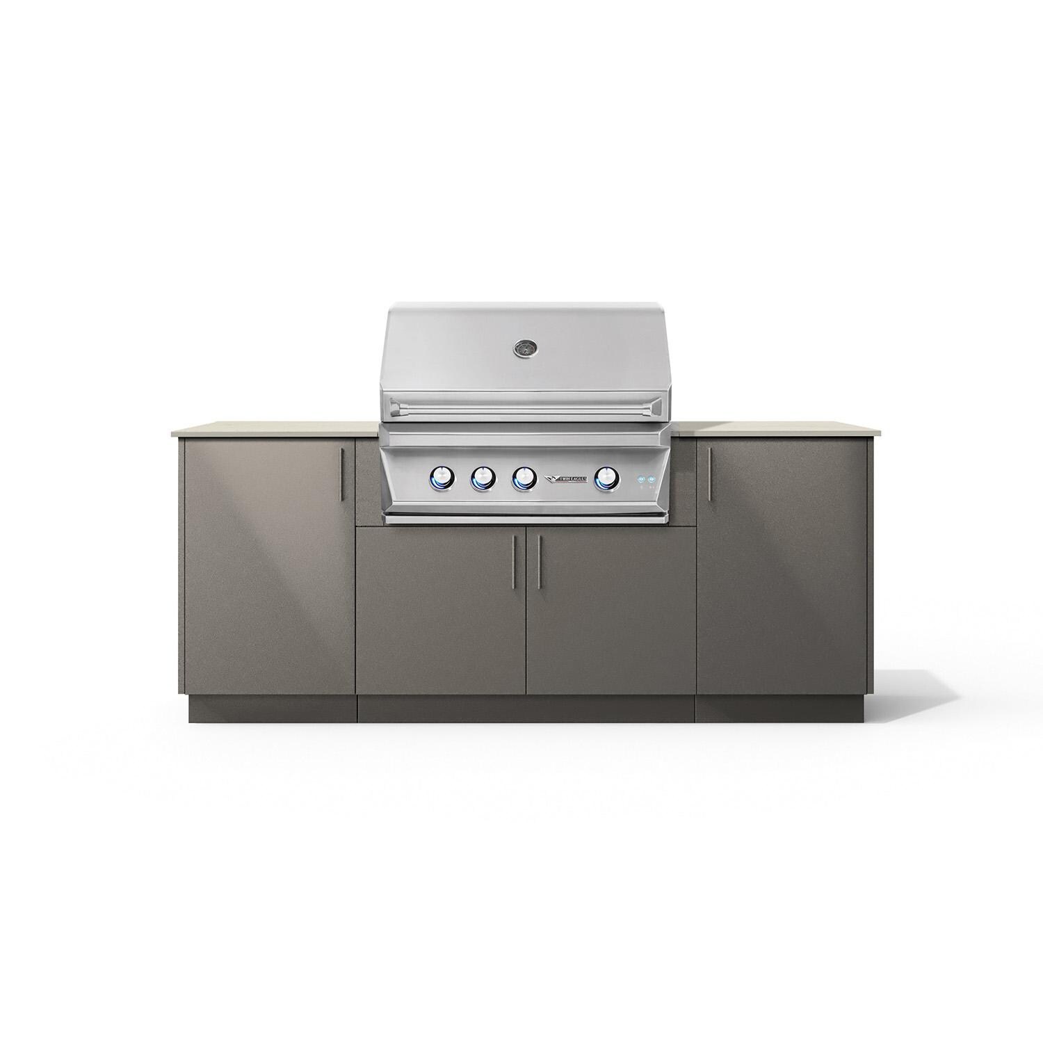 Urban Bonfire Sierra 36 Outdoor Kitchen w/ Twin Eagles Natural Gas Grill, Danae Dekton Countertop & Clay Finish - B-Sierra-36-TwinEagles-Danae-Clay