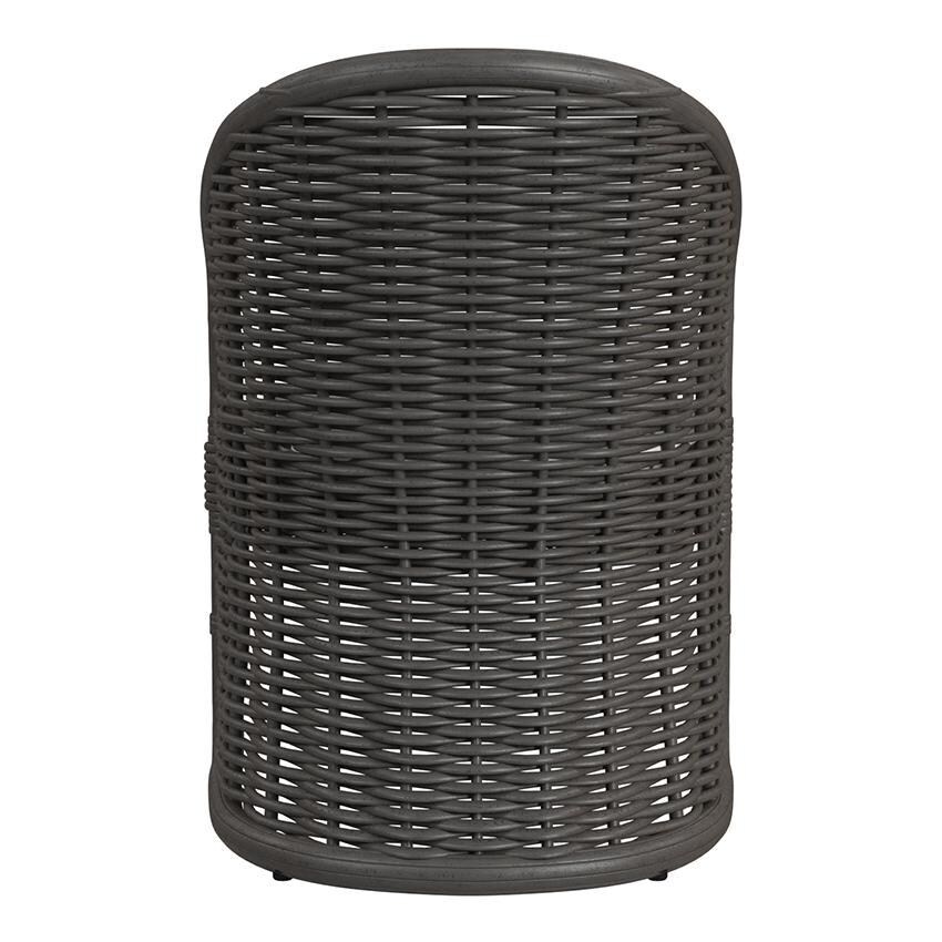 Cabo Resin Wicker Dining Arm Chair in Kahlua/Soothe Pearl by Sunset West - Rear - White Background thumbnail