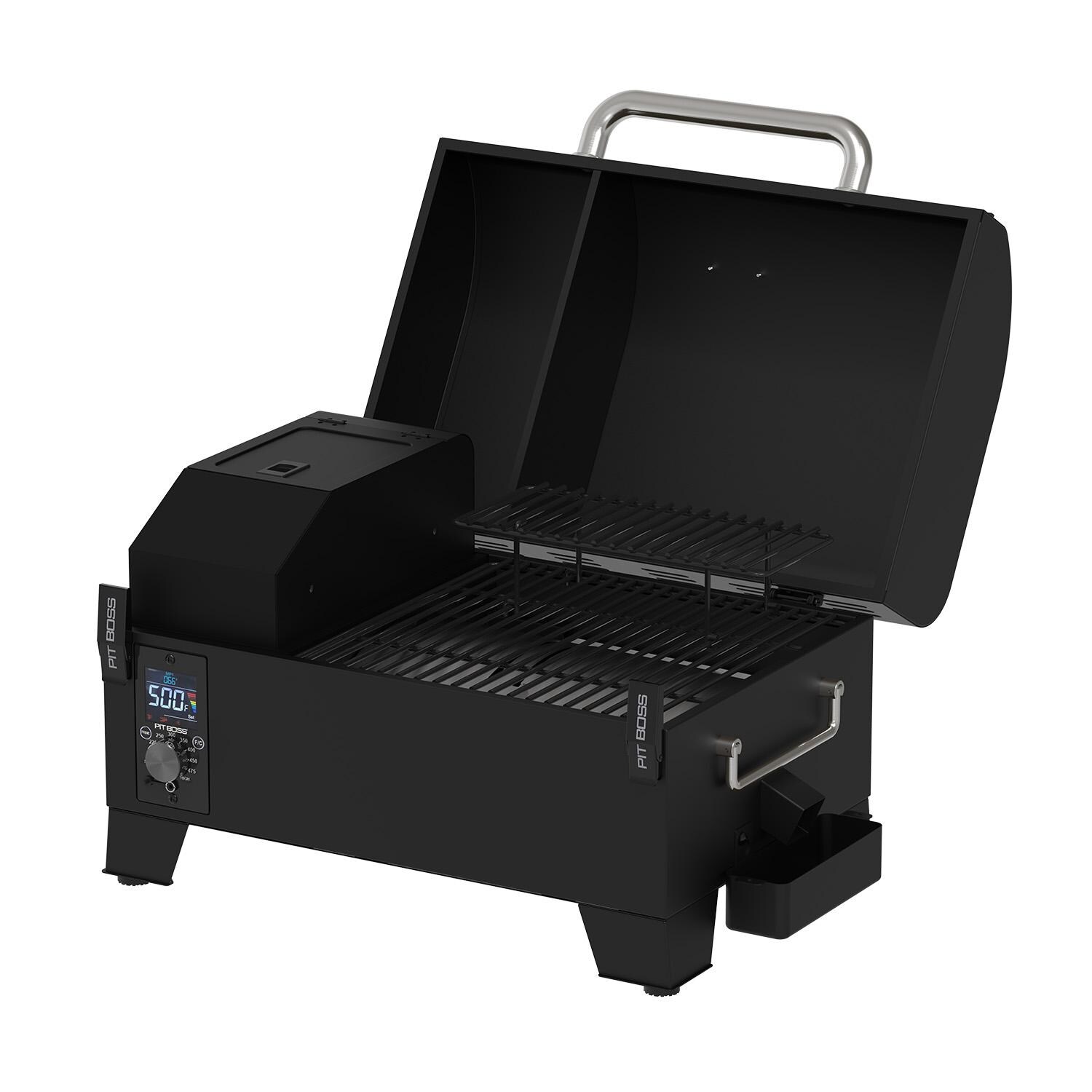 Pit Boss 11091 Table Top Pellet Grill - Matte Black - Right Open - White Background thumbnail