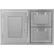 BBQGuys.com Kingston Panel Series 30-Inch Stainless Steel Access Door & Double Drawer Combo
