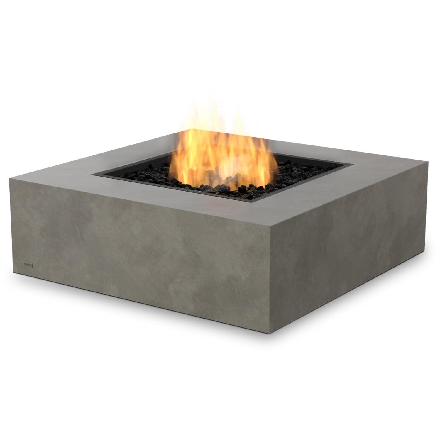 Base 39 Inch Square Concrete Ethanol Fire Pit in Gray by