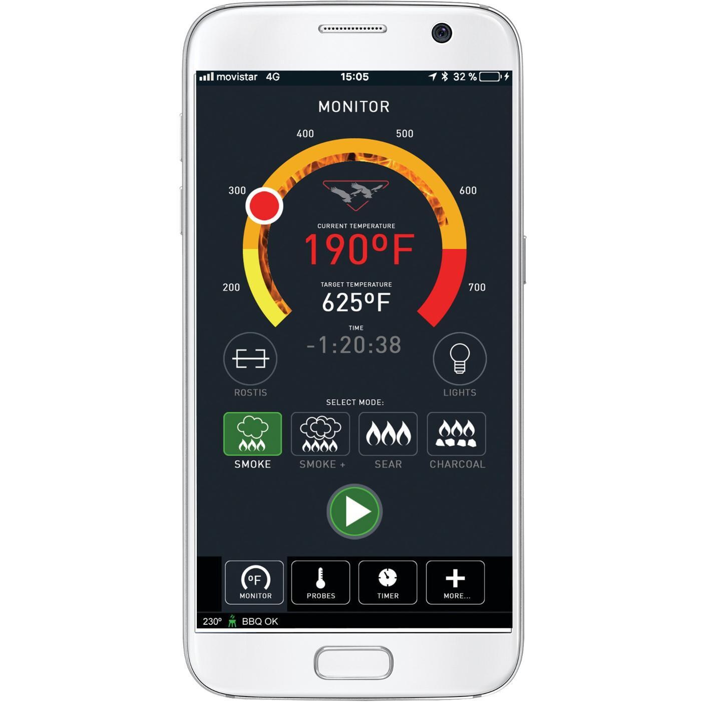 Twin Eagles TEPG36R 36-in Built-In Stainless Steel Pellet Grill & Smoker w/ Rotisserie - Mobile App Monitor - Detail thumbnail