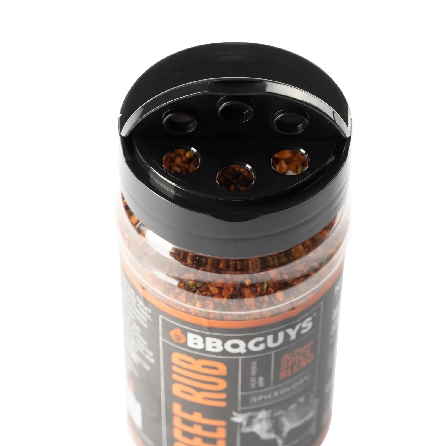 BBQGuys Signature x Spiceology BBQ-RB-BF-16 Beef Rub - 11 Oz. - Flip Top With Small Holes thumbnail