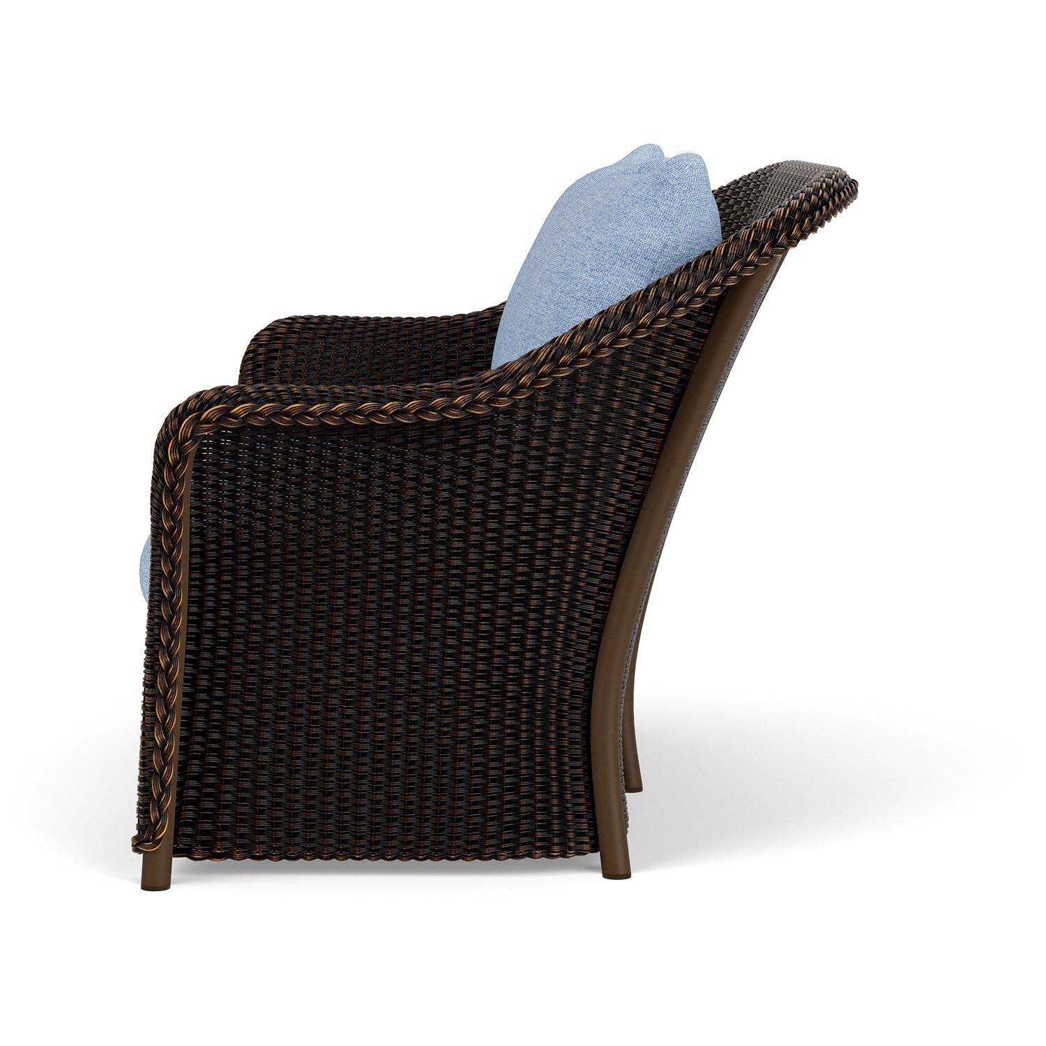 Lloyd Flanders Weekend Retreat Loveseat in Mink Finish W/ Demo Skyway Fabric - Side thumbnail