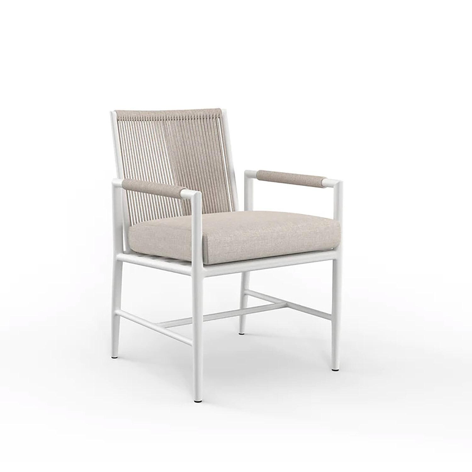 Sabbia Aluminum Dining Chair in Echo Ash by Sunset West - White Background thumbnail