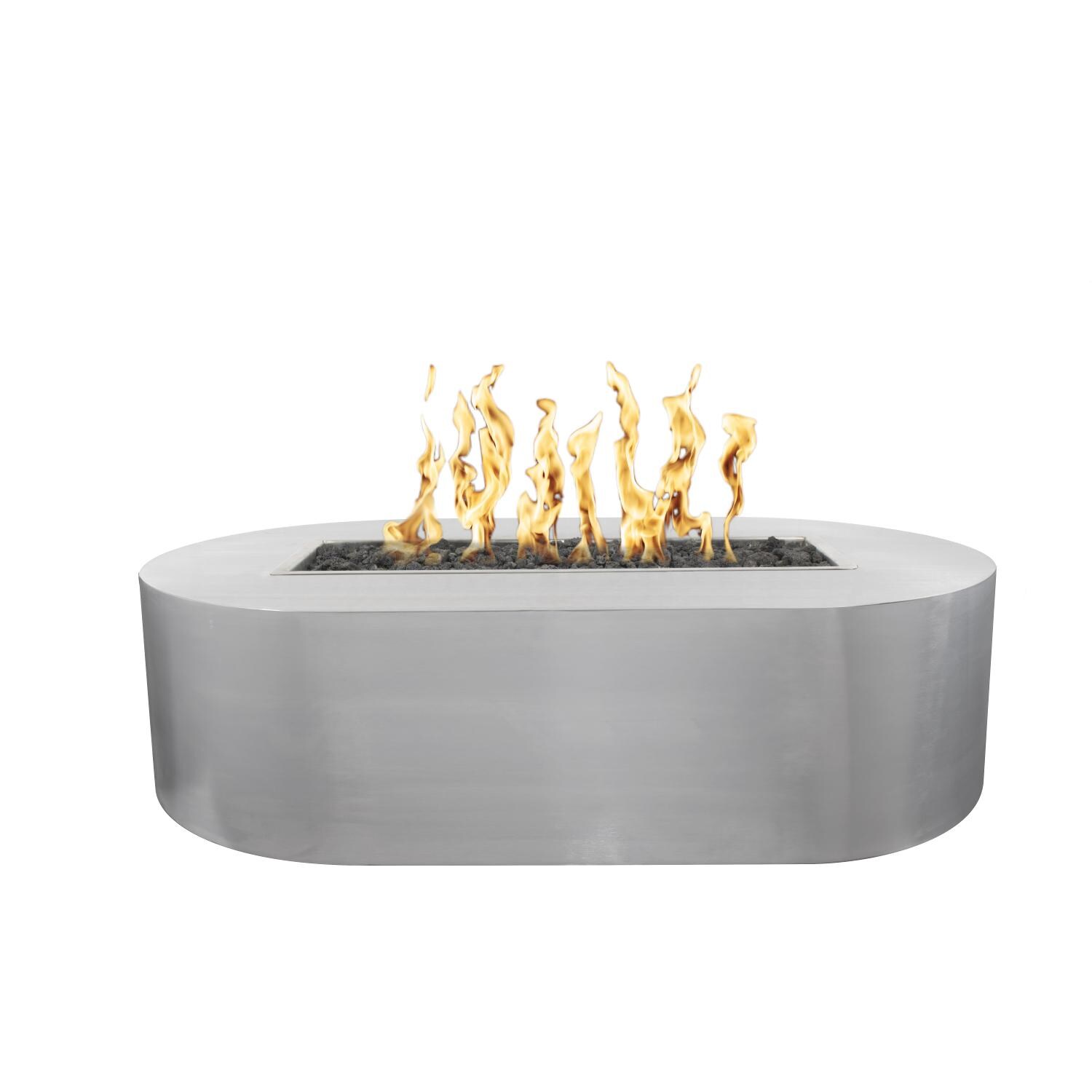 Top Fires by The Outdoor Plus Bispo 72-Inch Natural Gas Fire Pit - Stainless Steel - Electronic Ignition W/ Remote