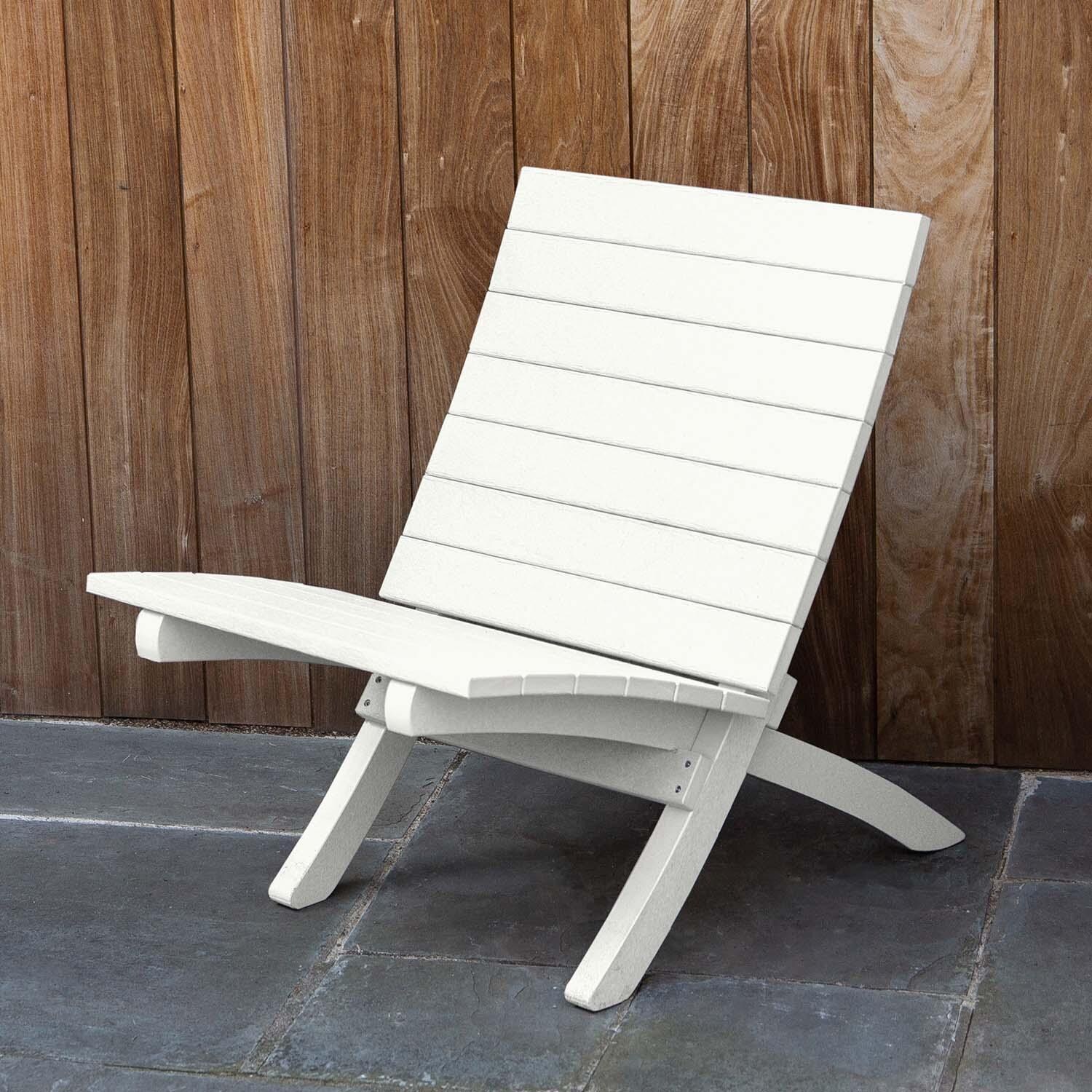 Hazel Cove Recycled Plastic Folding & Stacking Dining Side Chair in Coconut White by Lakeview Outdoor Designs