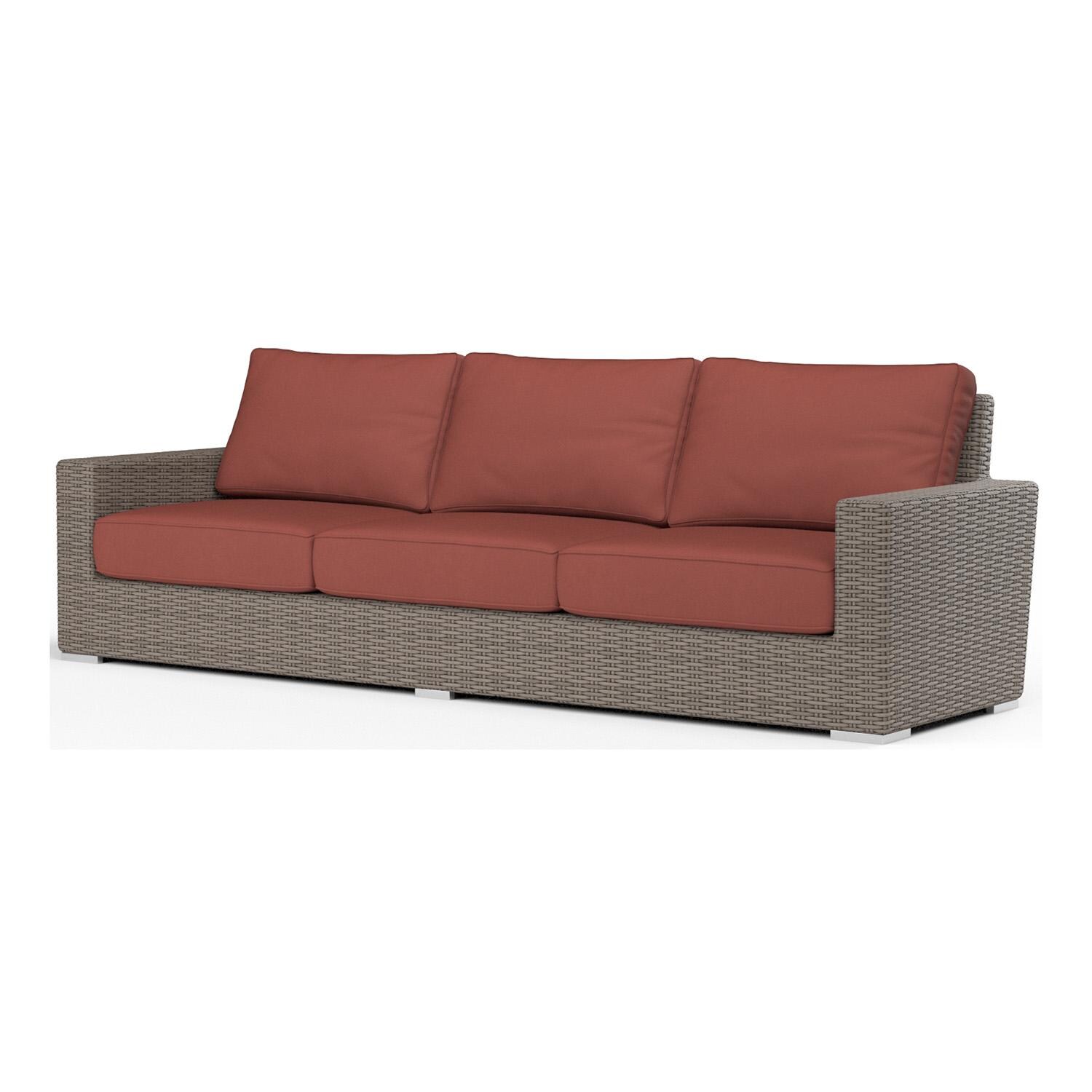 Coronado Wicker Sofa in Driftwood/Canvas Henna by Sunset West