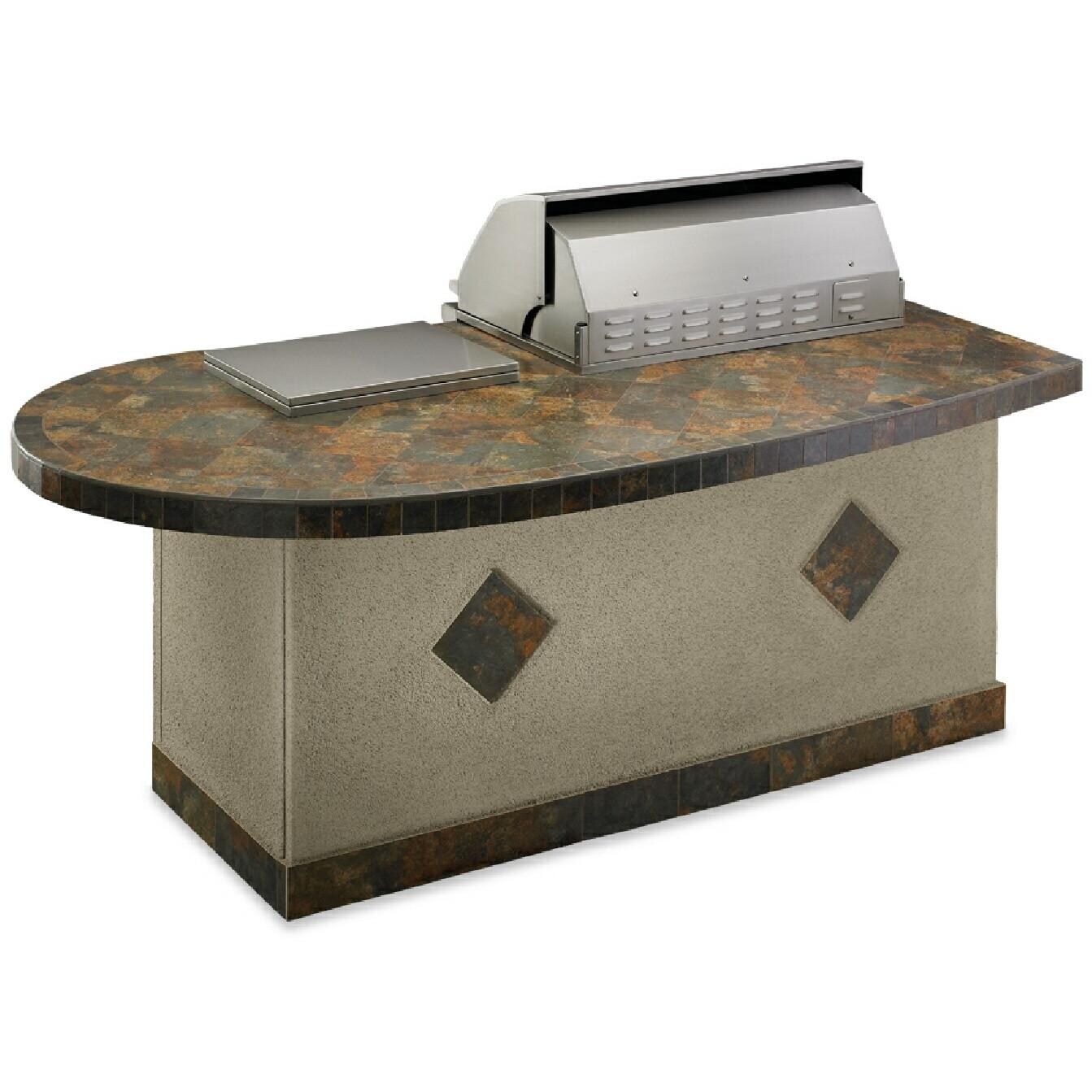 Sedona By Lynx Deluxe BBQ Island With 36-Inch Propane Gas Grill With Rotisserie - Rear View (Shown In Falcon Gray Color) thumbnail