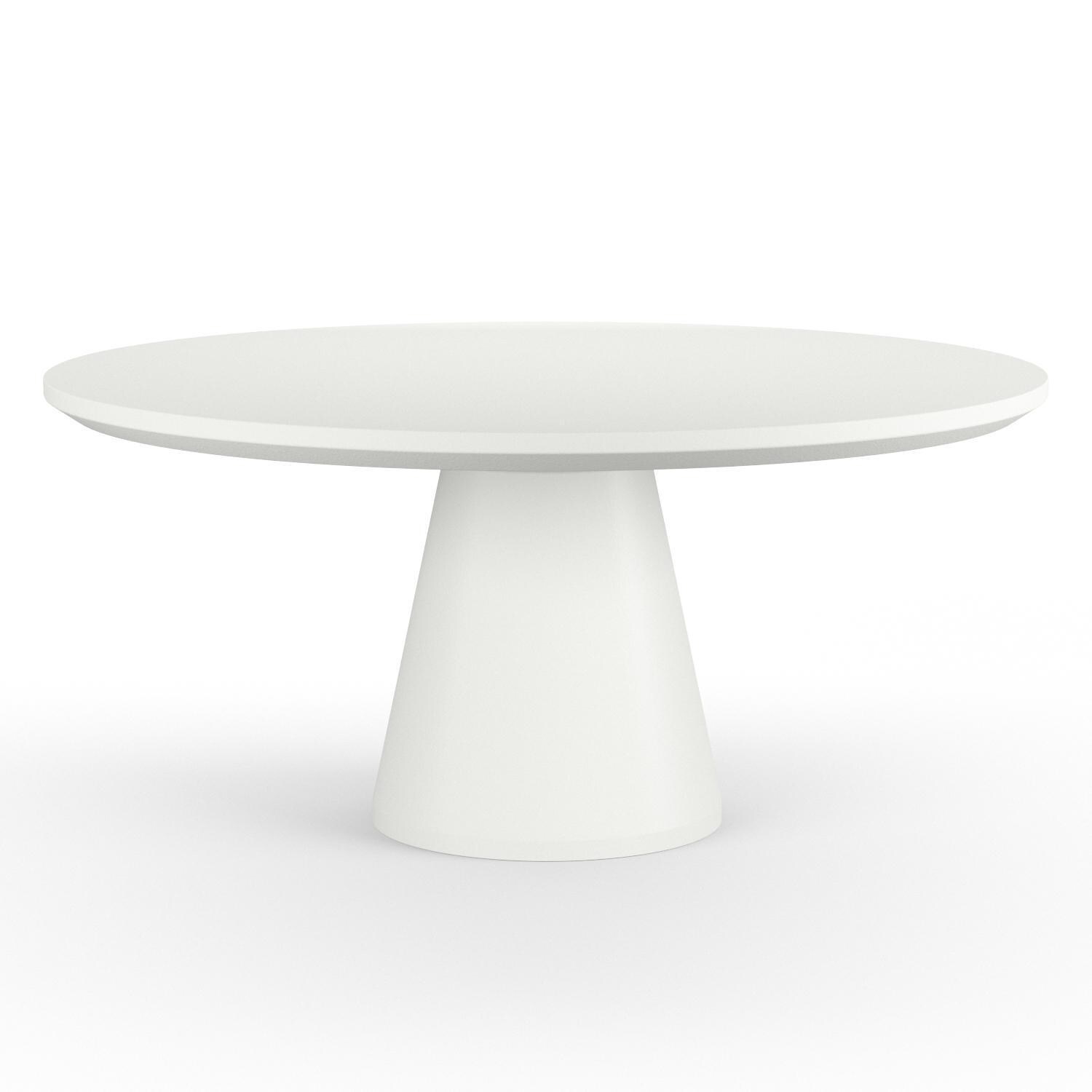 Sunset West - 6203-BRDT63 - Bazaar 63-Inch Round GFRC Patio Pedestal Dining Table - Bone - Table - White Background thumbnail