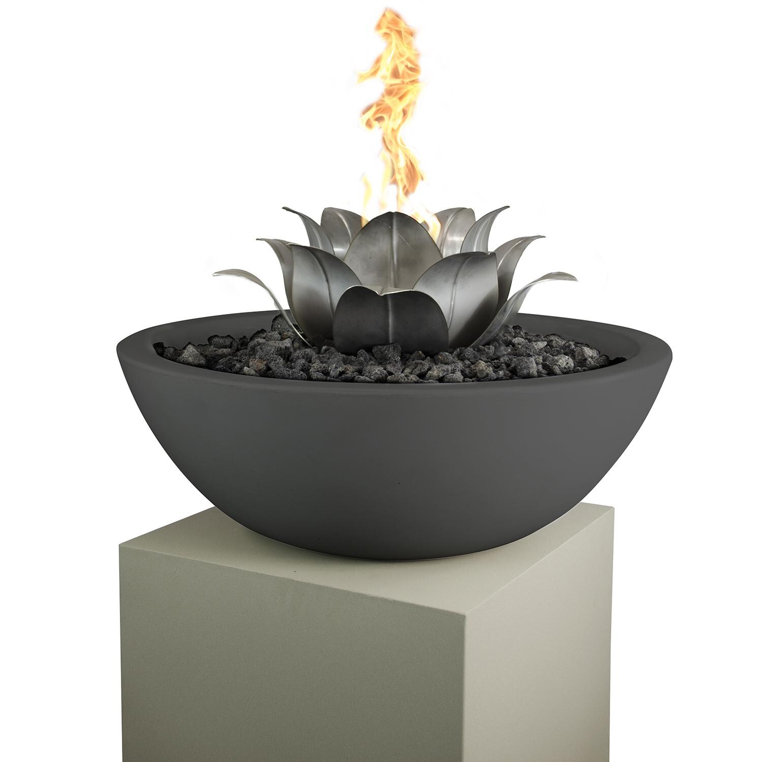 The Outdoor Plus 18-Inch Stainless Steel Lotus Flower Ornamental Fire Pit Burner - 1/2-Inch Male Connection - OPT-LF