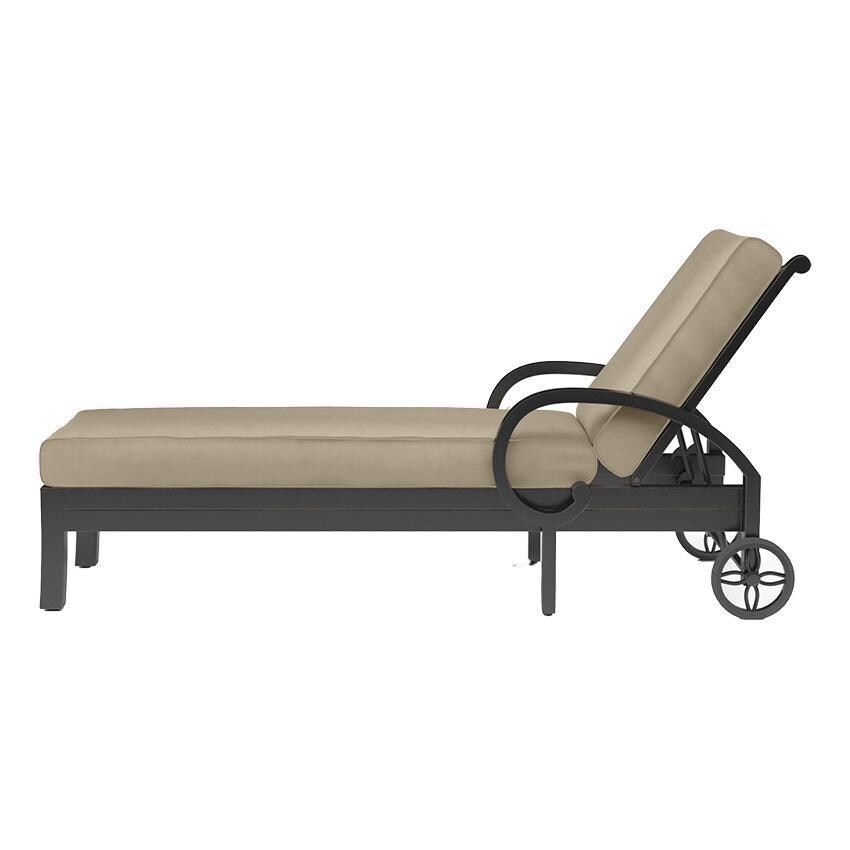 Monterey Chaise Lounge in Copper/Linen Stone w/ Selt Welt by Sunset West - Side View - White Background thumbnail