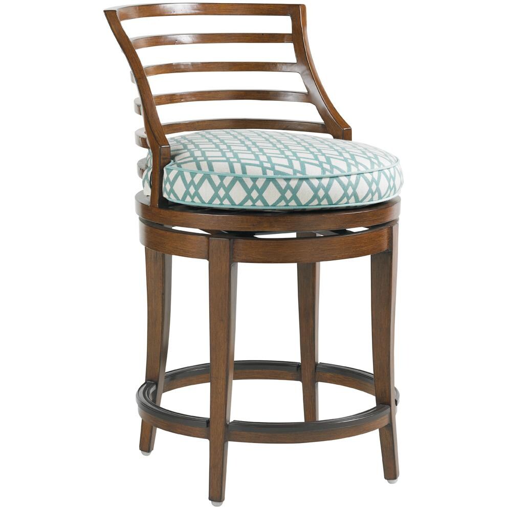 Tommy Bahama 3130-17SW Ocean Club Pacifica Aluminum Patio Swivel Counter Height Bar Stool - Front thumbnail