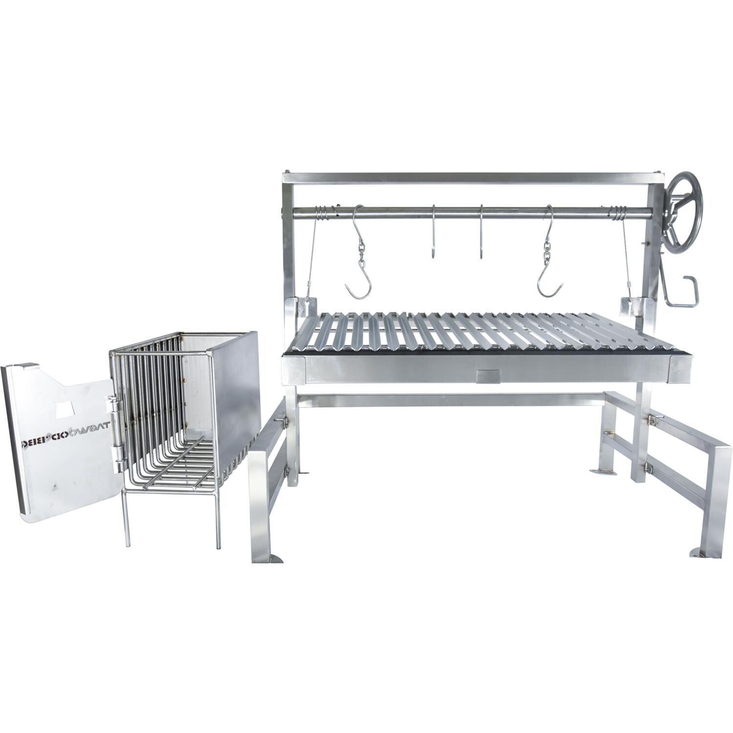 Tagwood BBQ Insert Style Argentine Santa Maria Wood Fire & Charcoal Grill W/ V-Shaped Grates - BBQ09SS-V