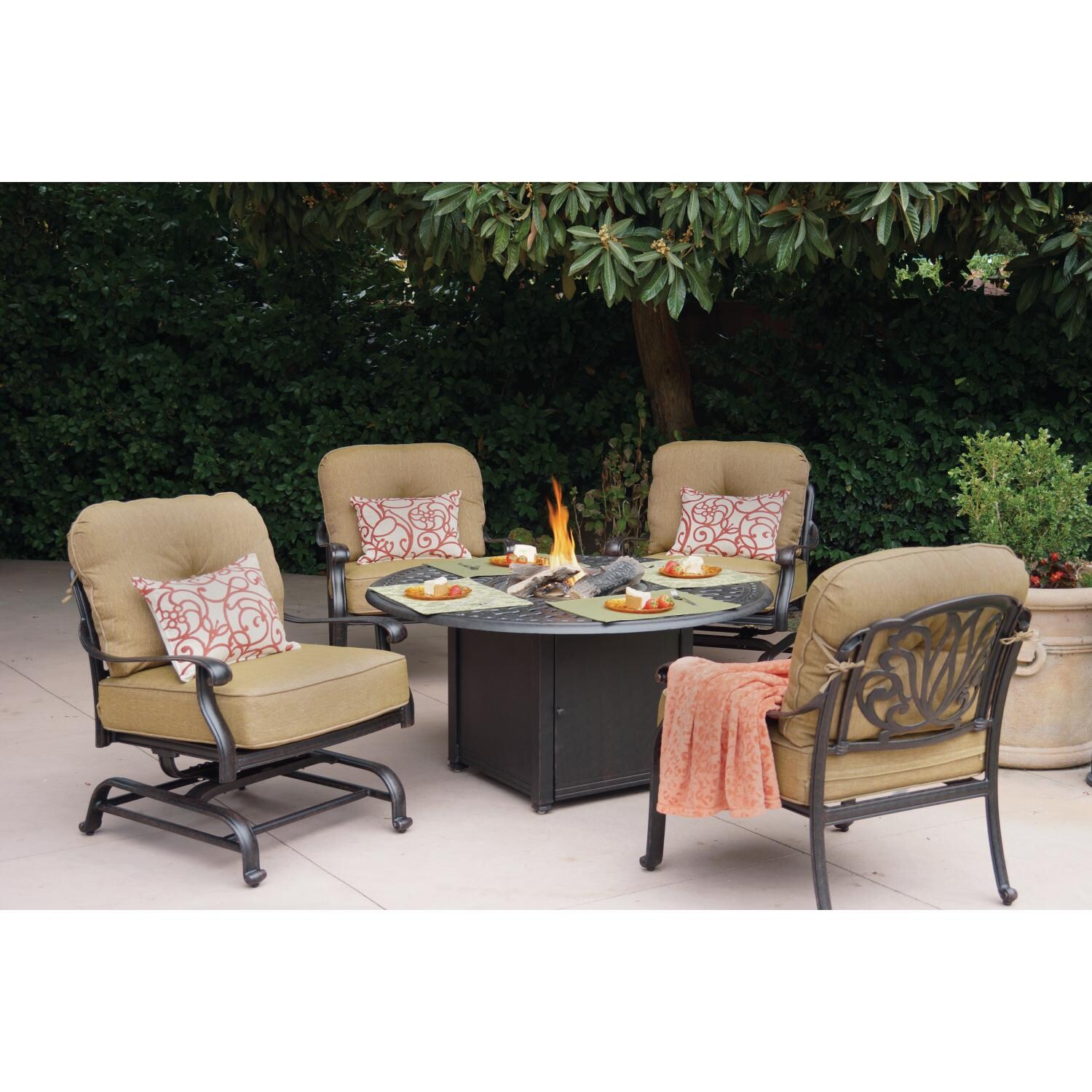 Darlee Elisabeth 4-Person Cast Aluminum Patio Conversation Set thumbnail