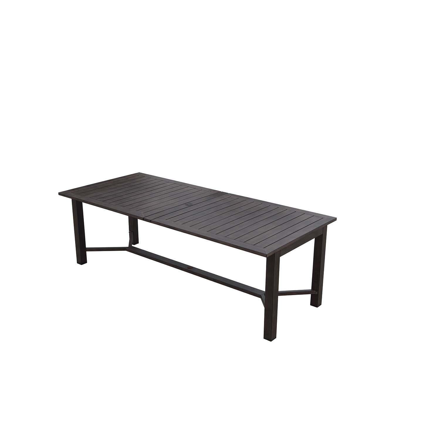 Atlantis 114 X 91 Inch Rectangle w/ Extension Walnut Aluminum Dining Table By Darlee - Angled View Not Extended - White Background thumbnail