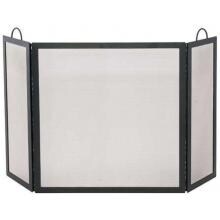 UniFlame 52-Inch 3 Fold Black Wrought Iron Fireplace Screen With Handles - S-1504 image