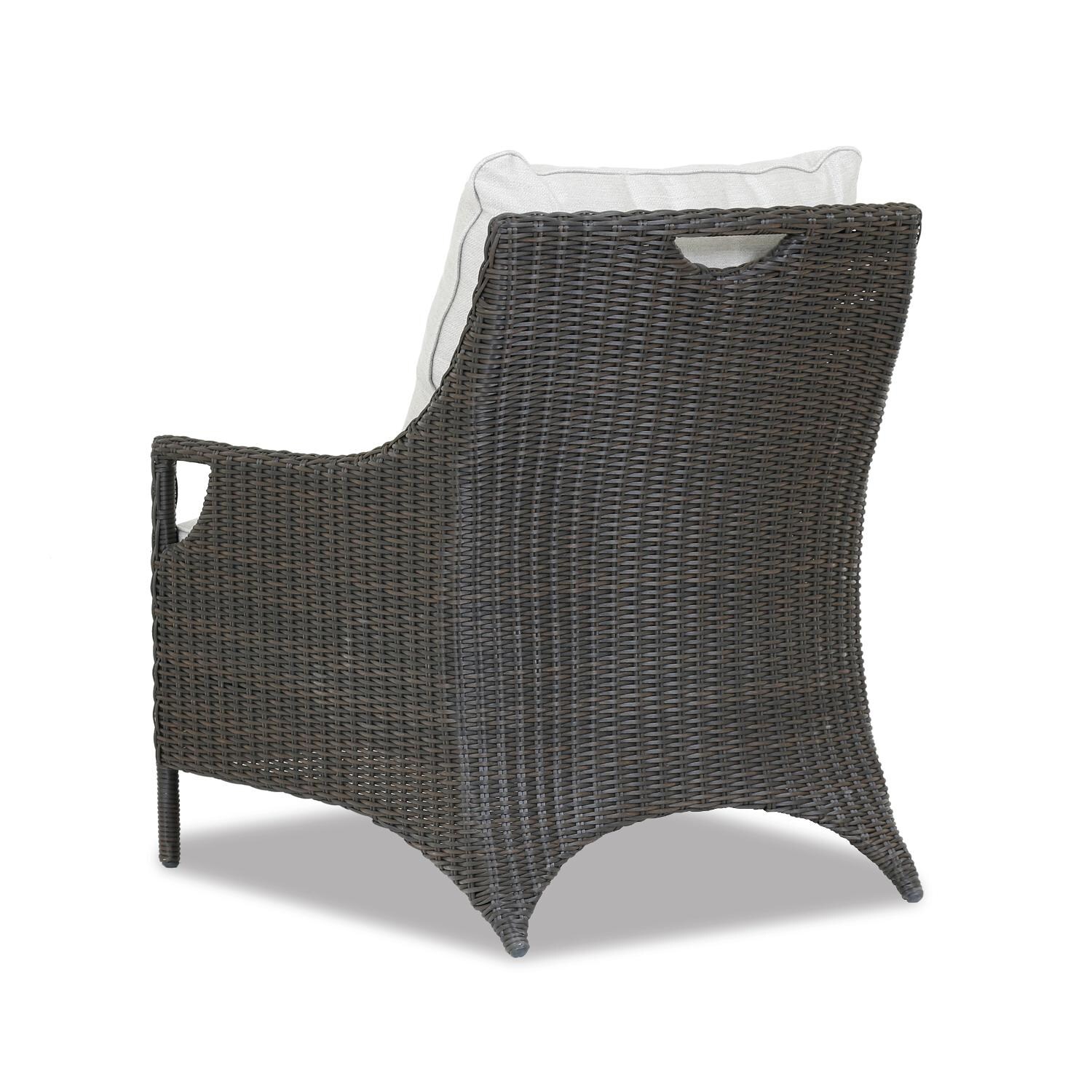 Sunset West - 2302-21-40433 - Lagos Resin Wicker Patio Club Chair W/ Sunbrella Cast Silver Cushions - Rear View thumbnail