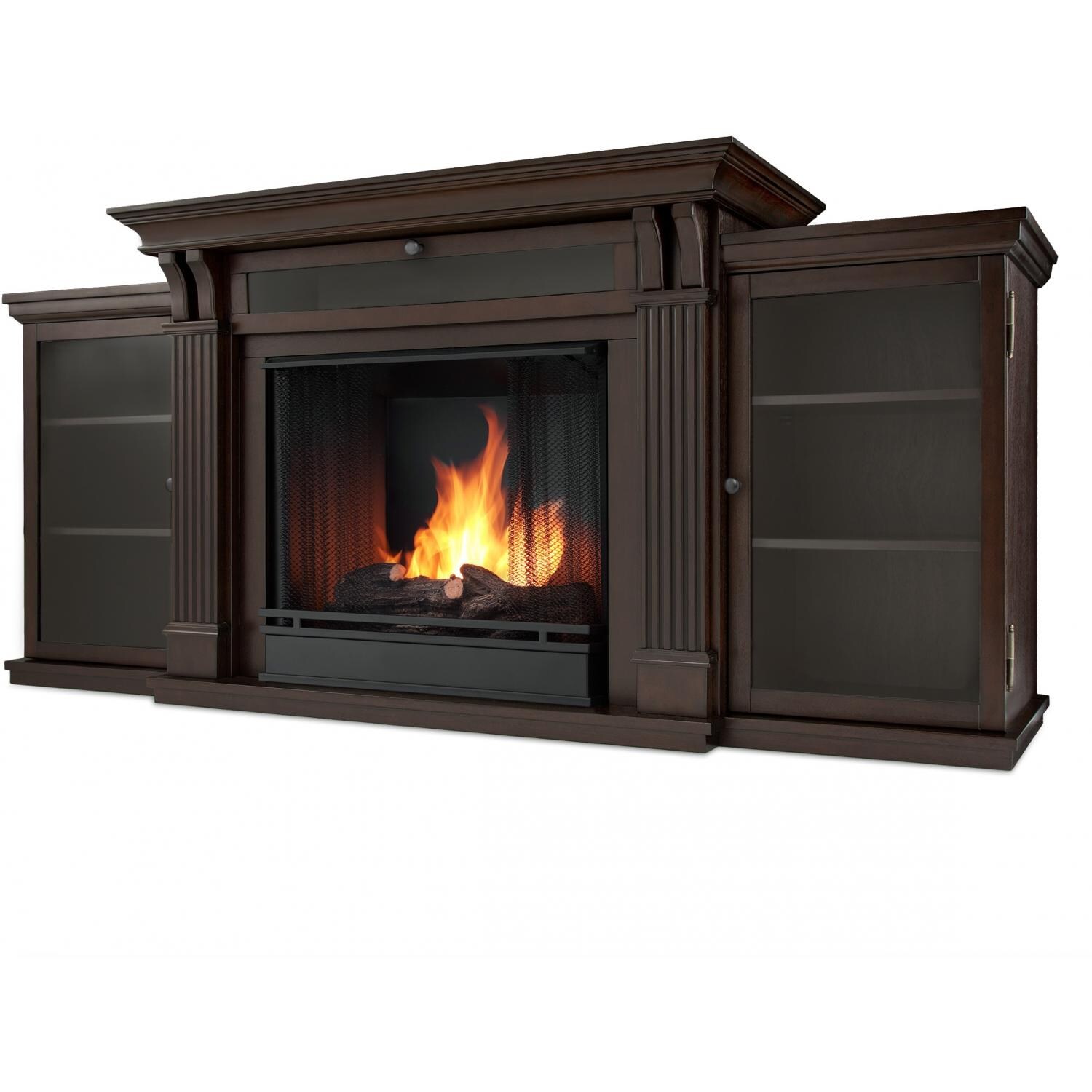 Real Flame Calie 67Inch Gel Fireplace Entertainment Center Dark