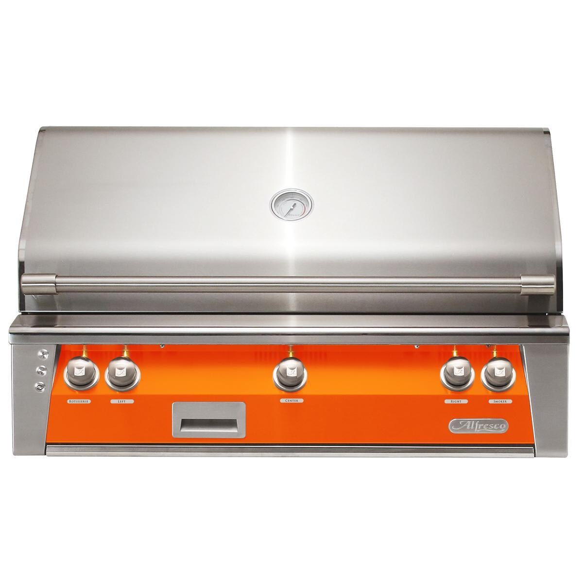 Alfresco ALXE 42-Inch Built-In Natural Gas Grill With Sear Zone And Rotisserie in Luminous Orange - ALXE-42SZ-NG-S2005