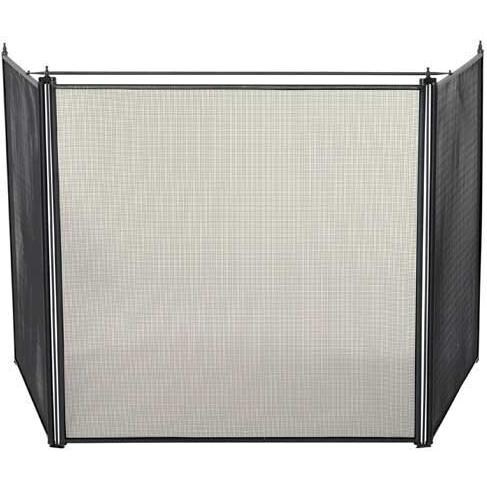 UniFlame 81-Inch 3 Fold Black Oversized Stove Screen - S-1519