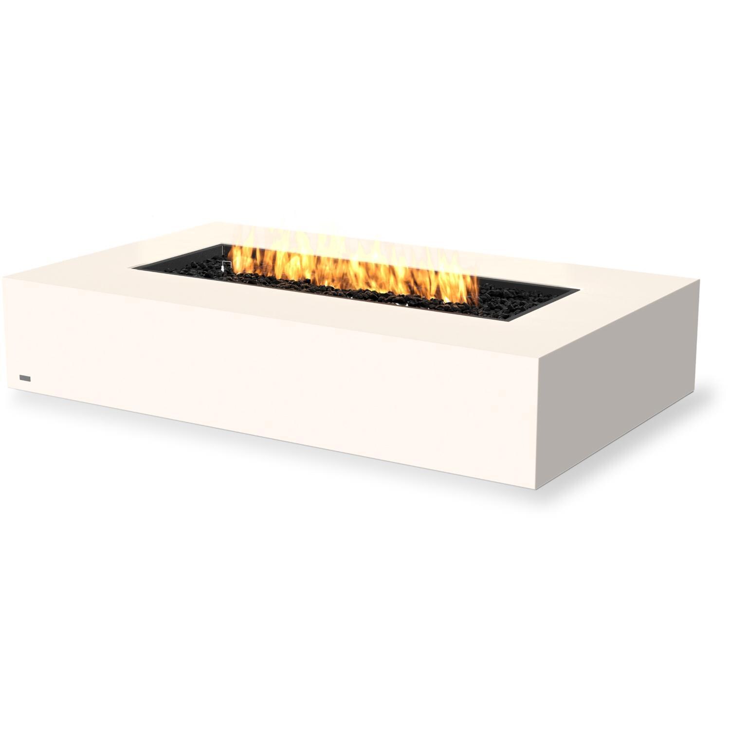 EcoSmart Fire ESF.O.WHF.65.BO Wharf 65 Inch Stainless Steel Burner Rectangle Concrete Ethanol Pit Table in Bone - On the Patio - Lifestyle thumbnail