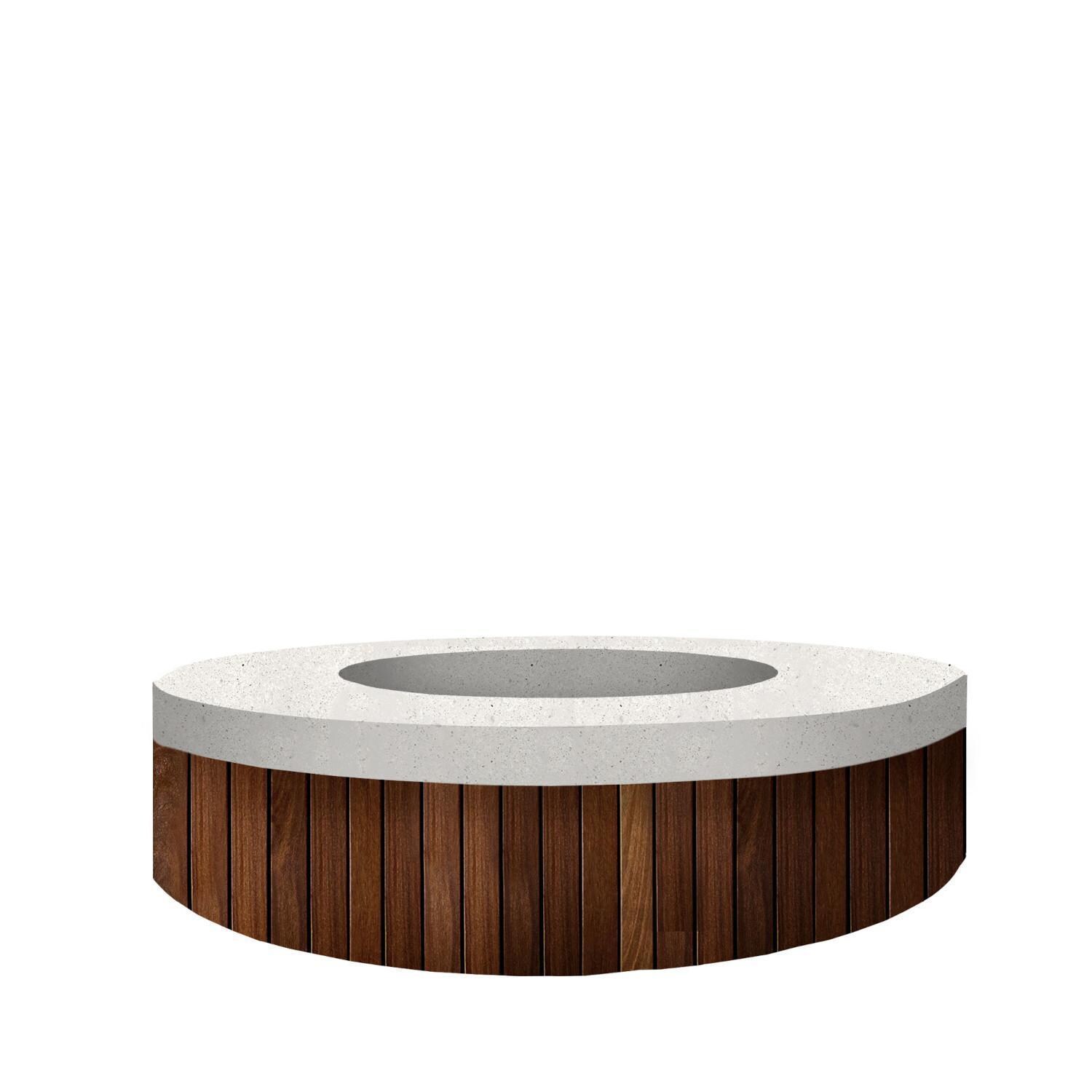 Hampton 48-in Round GFRC Propane Fire Pit in Ultra White by Prism Hardscapes