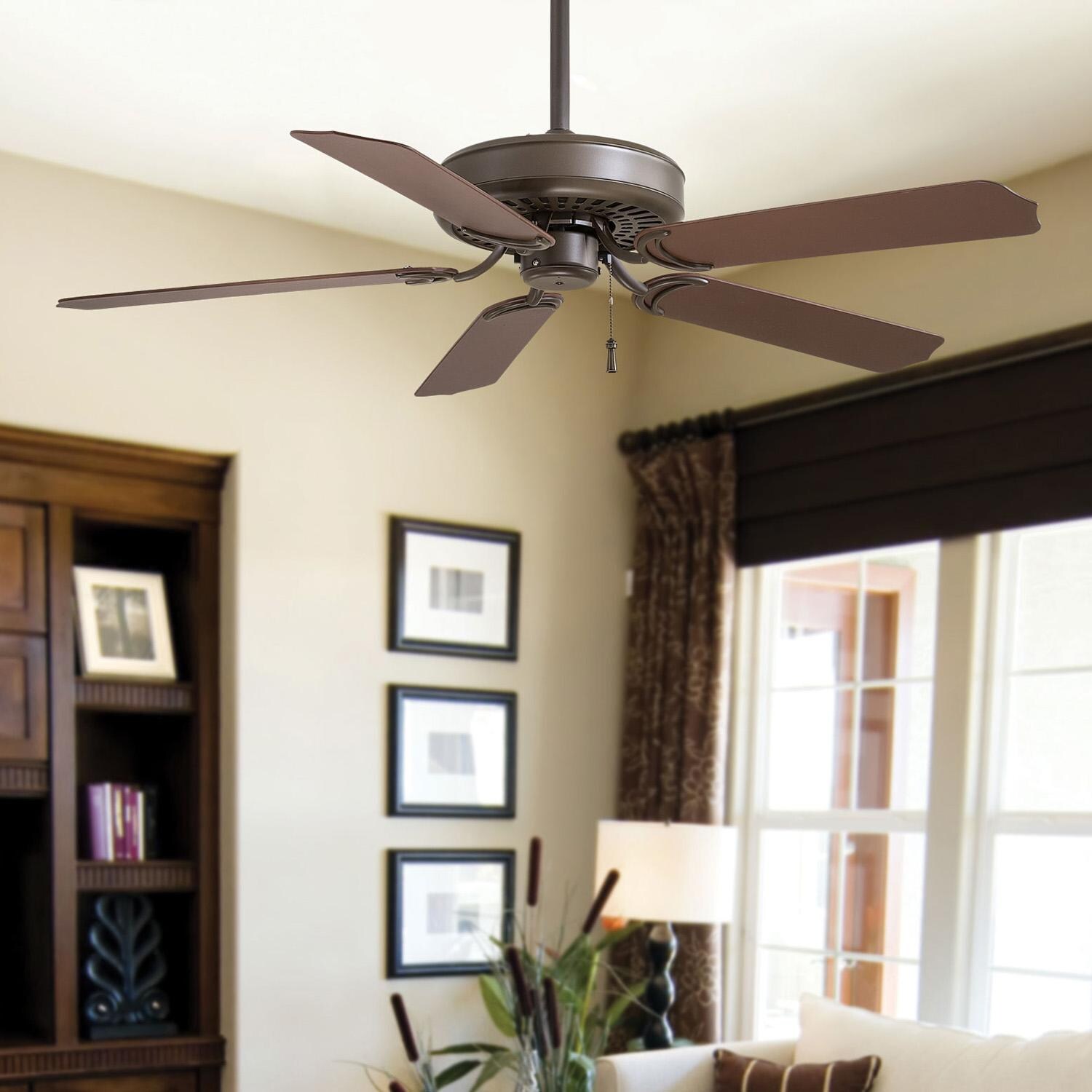 Minka-Aire F571-ORB Sundance 52-Inch 5-Blade Ceiling Fan in Oil Rubbed Bronze Finish w/ Dark Oak All Weather Blades - Lifestyle thumbnail