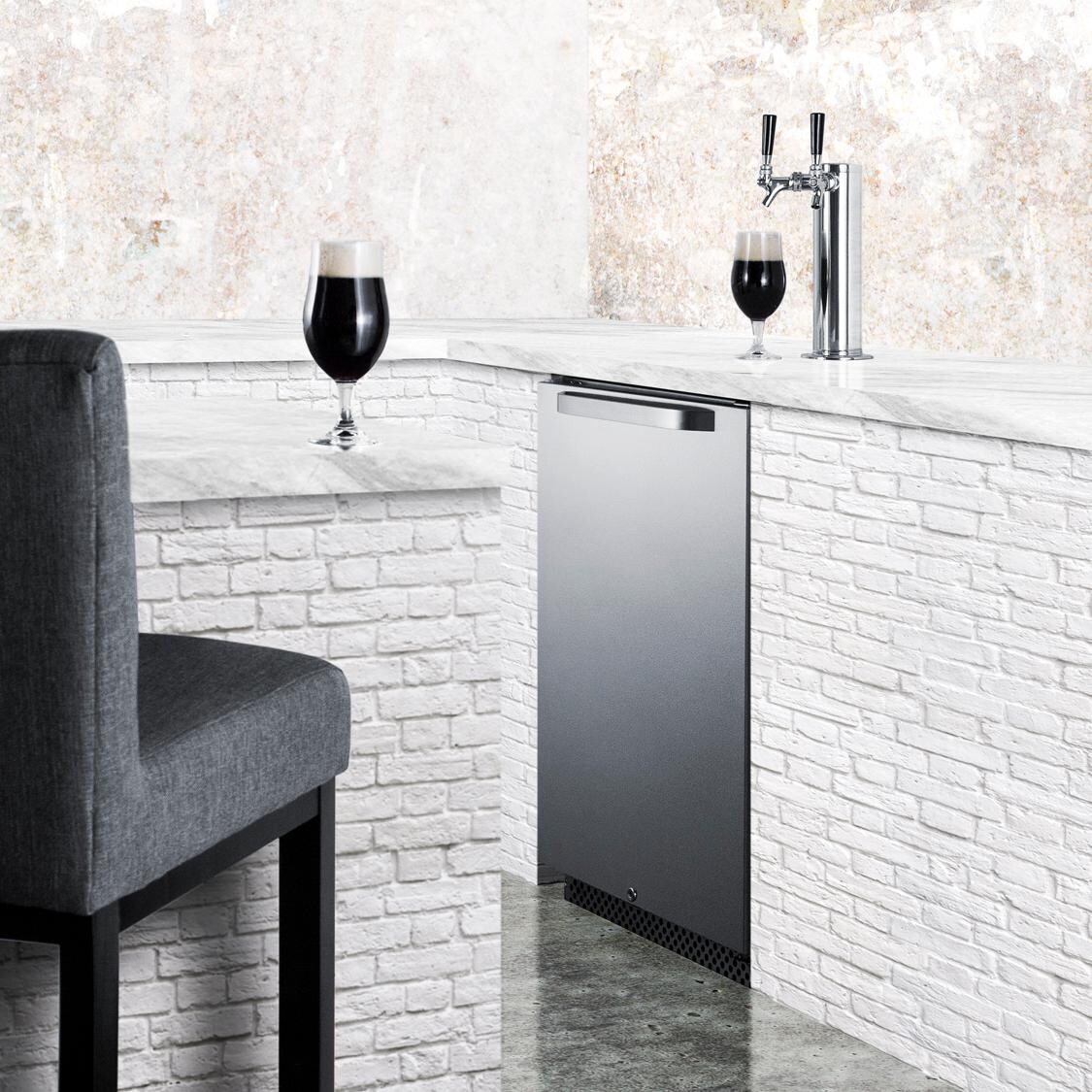 Summit SBC696OSTWIN Commercial Outdoor Rated Double Tap Beer Dispenser / Kegerator - Lifestyle thumbnail