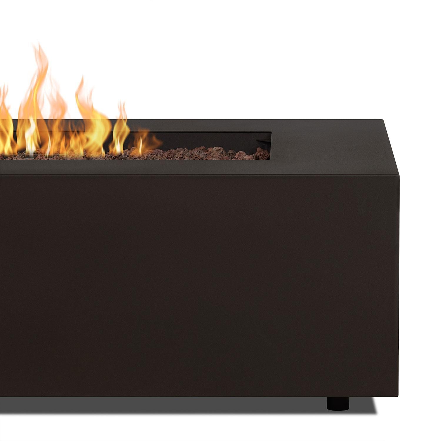 Elysian 70-in Rectangular Steel Propane Fire Pit Table in Dark Bronze by Lakeview Outdoor Designs - Detail thumbnail