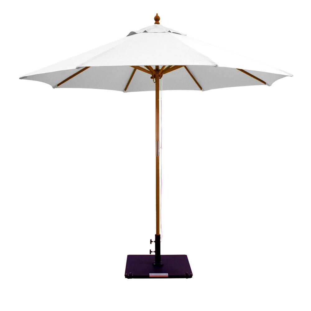 Galtech 9 Ft. Octagonal Wood Patio Umbrella W/ Pulley Lift - Dark Wood Frame W/ Canvas Sunbrella Fabric (Umbrella Base Not Included) thumbnail