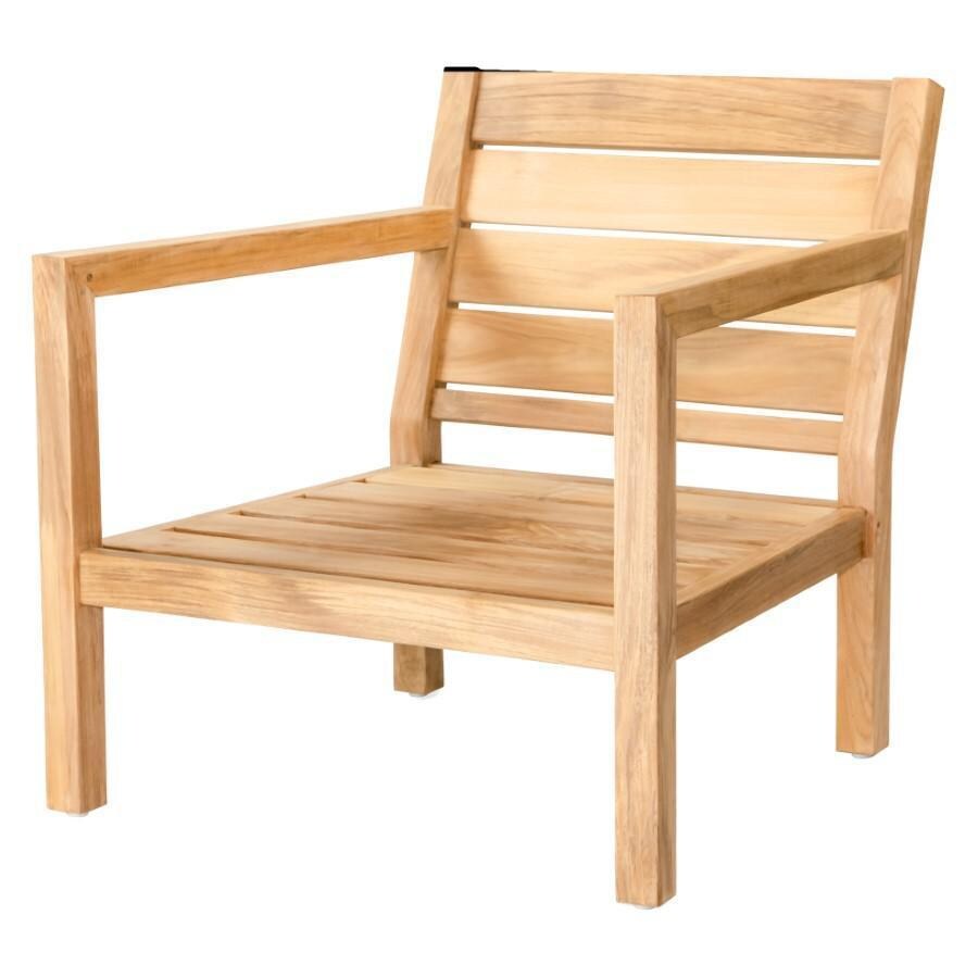 Teak + Table Monday Teak Patio Club Chair in Granite - Frame - White Background thumbnail