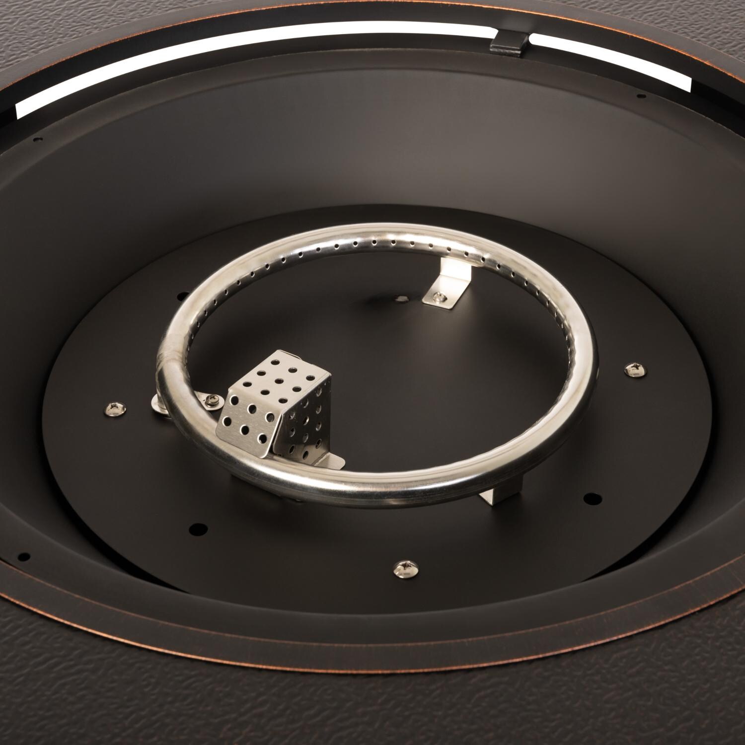 Ultimate Patio SC62755 Haven Bay 42-Inch Round Aluminum Propane Fire Pit Table - Burner No Fire Glass thumbnail