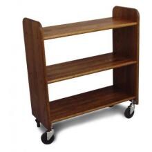 Library Book Truck Walnut Stained Oak Lacquer Finish image
