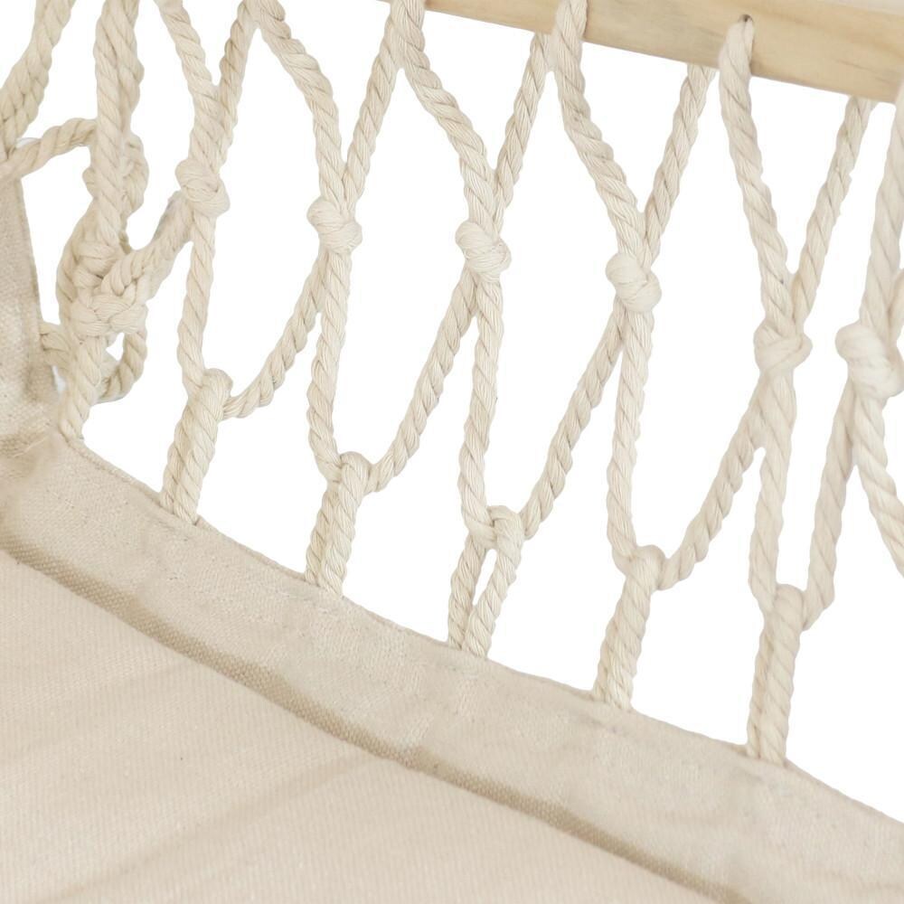 Ultimate Patio Polycotton Hammock Chair w/ Armrests - Natural - Rope Detail thumbnail