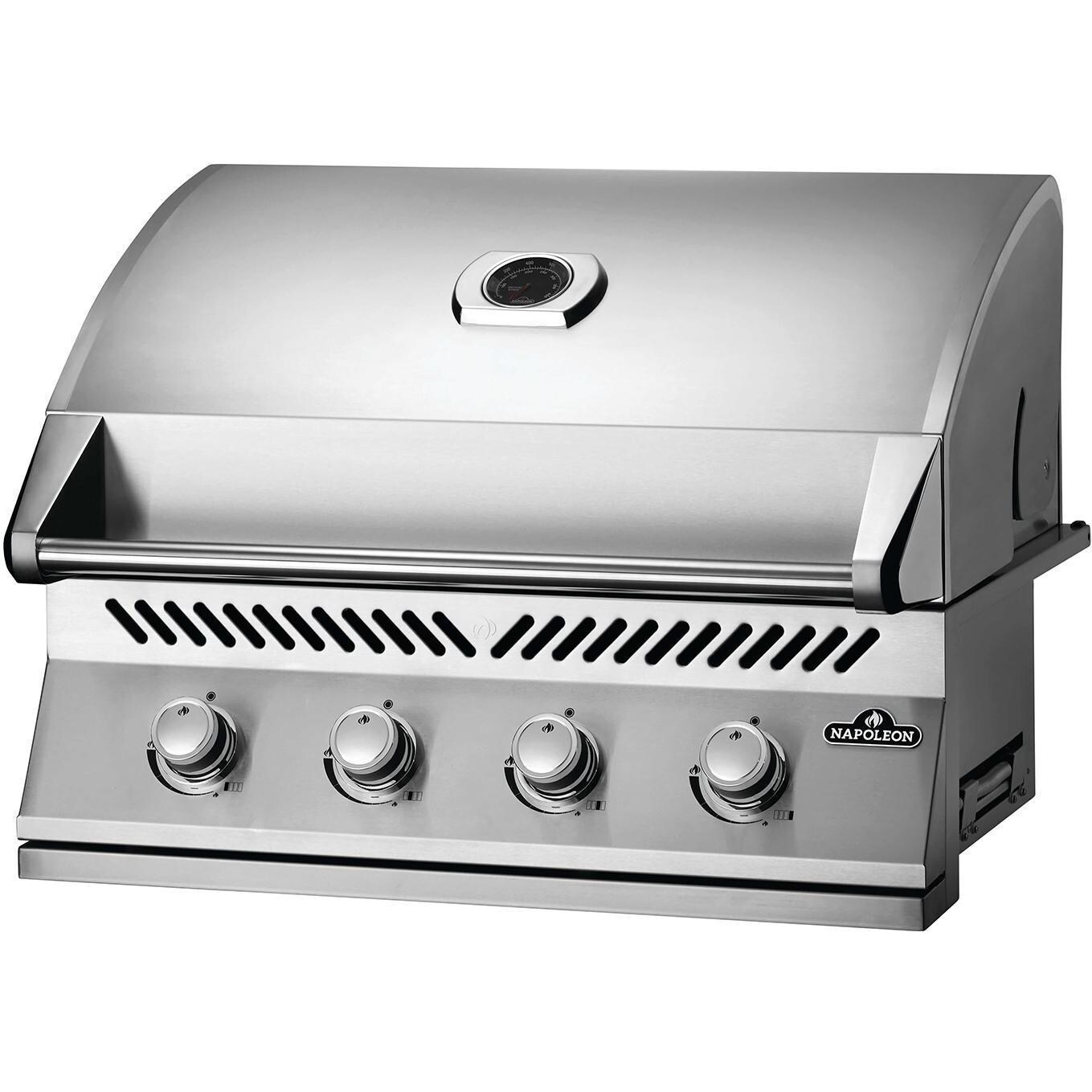 Napoleon BI32NSS Built-in 500 Series 32-Inch Natural Gas Grill - Side View - White Background thumbnail
