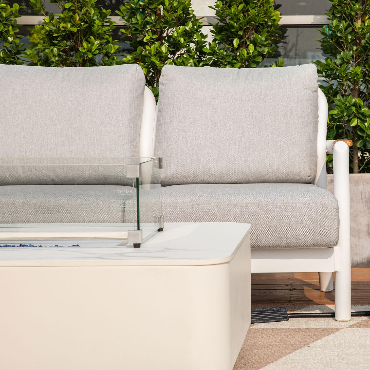 Elementi OS-2501T Santorini Outdoor Aluminum Sofa w/ Sunbrella Cushions - Right Side - Detail thumbnail